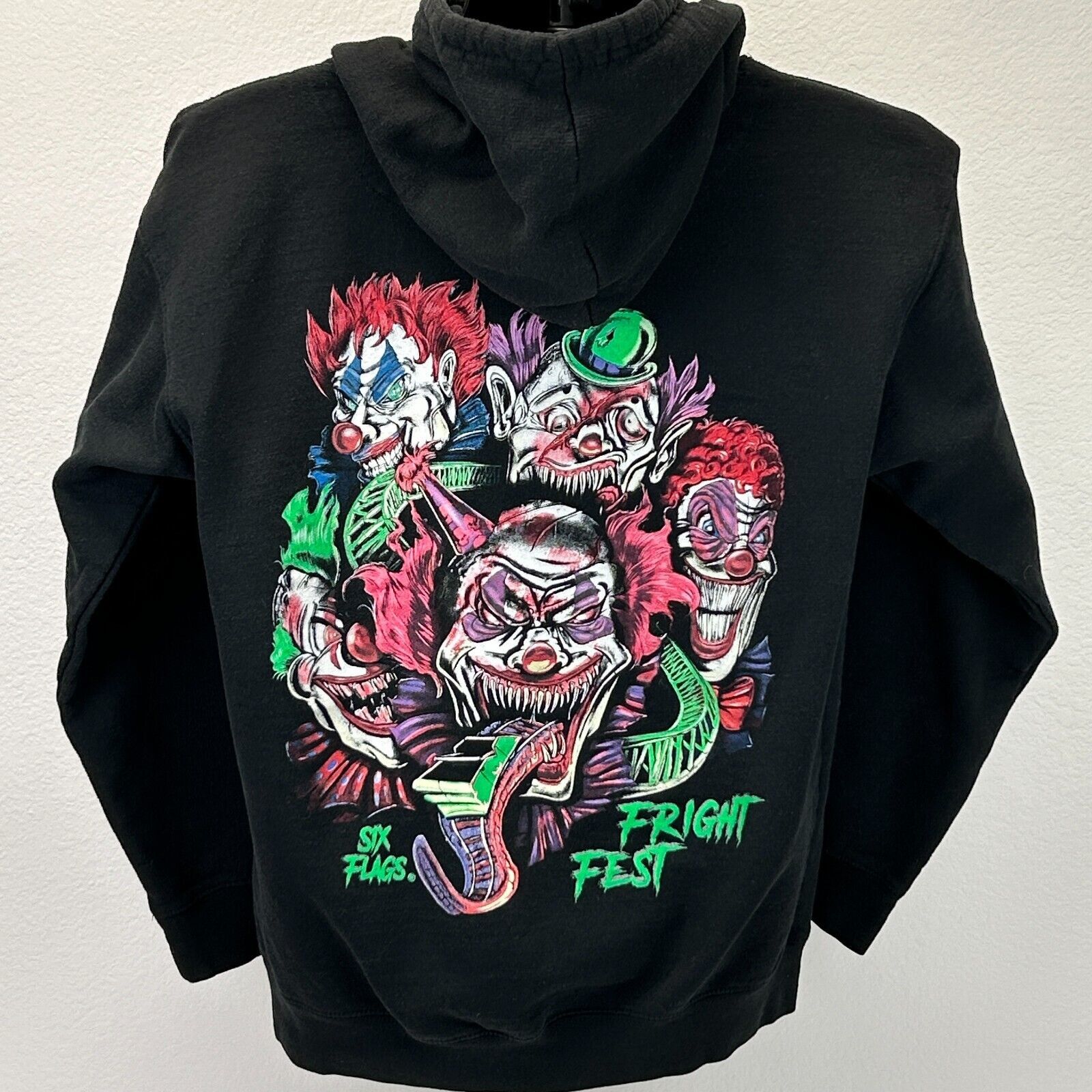 Other Six Flags Fright Fest Hoodie Scary Clowns Horror Black M Size US M / EU 48-50 / 2 - 3 Thumbnail