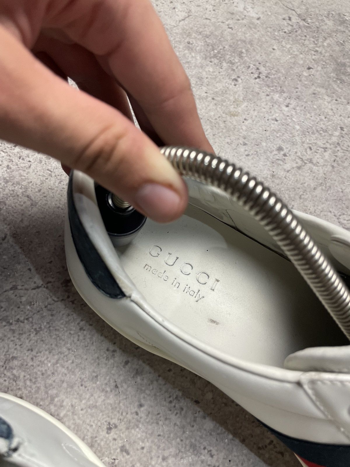 Gucci Gucci Ace Sneakers Og Blue Web White Leather Shoes Monogram Size US 8.5 / EU 41-42 - 8 Thumbnail