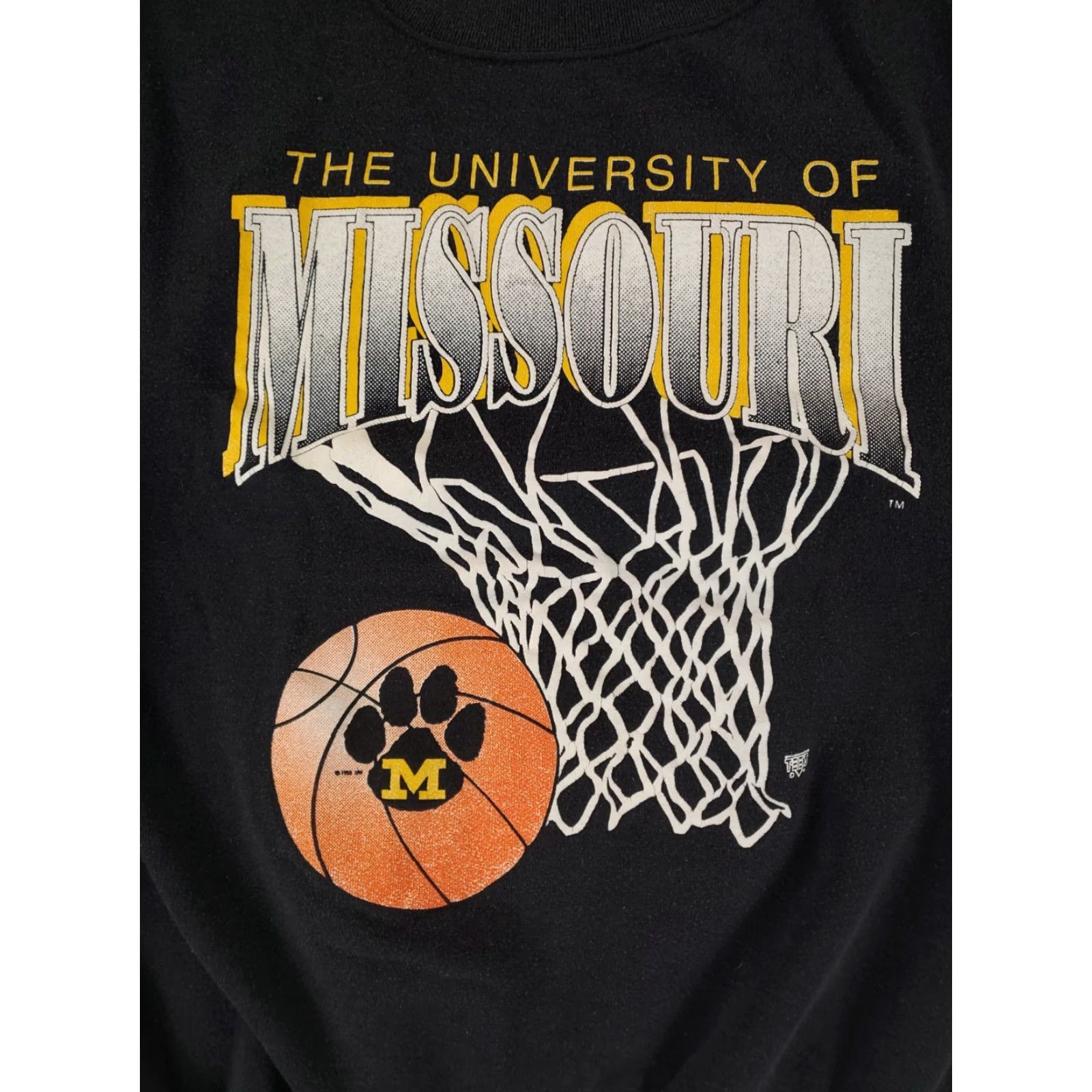 Tultex VINTAGE University Missouri Sweatshirt Basketball Tultex Mens XL Black VTG 80s Pullover Shirt Size US XL / EU 56 / 4 - 2 Thumbnail