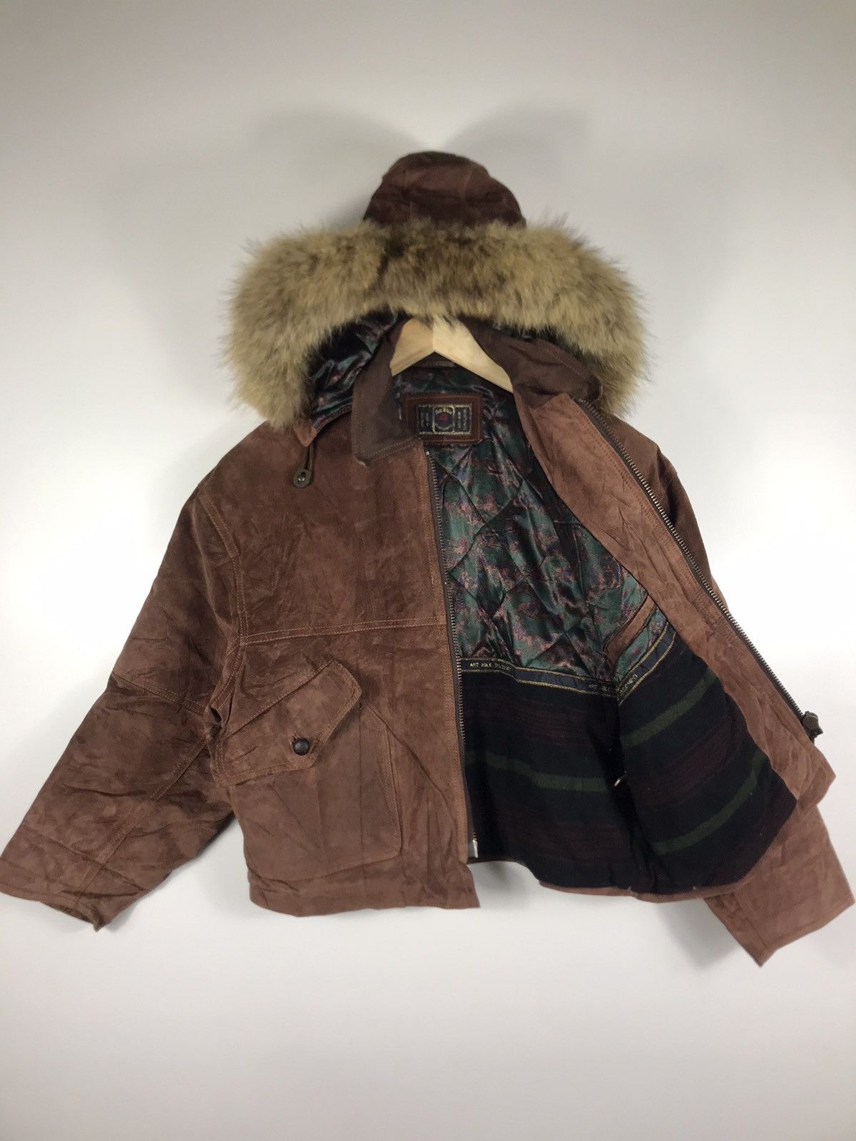 Genuine Leather ⚡️Vintage Art Able Development Hooded Faux Fur Leather Jacket Size US S / EU 44-46 / 1 - 9 Thumbnail