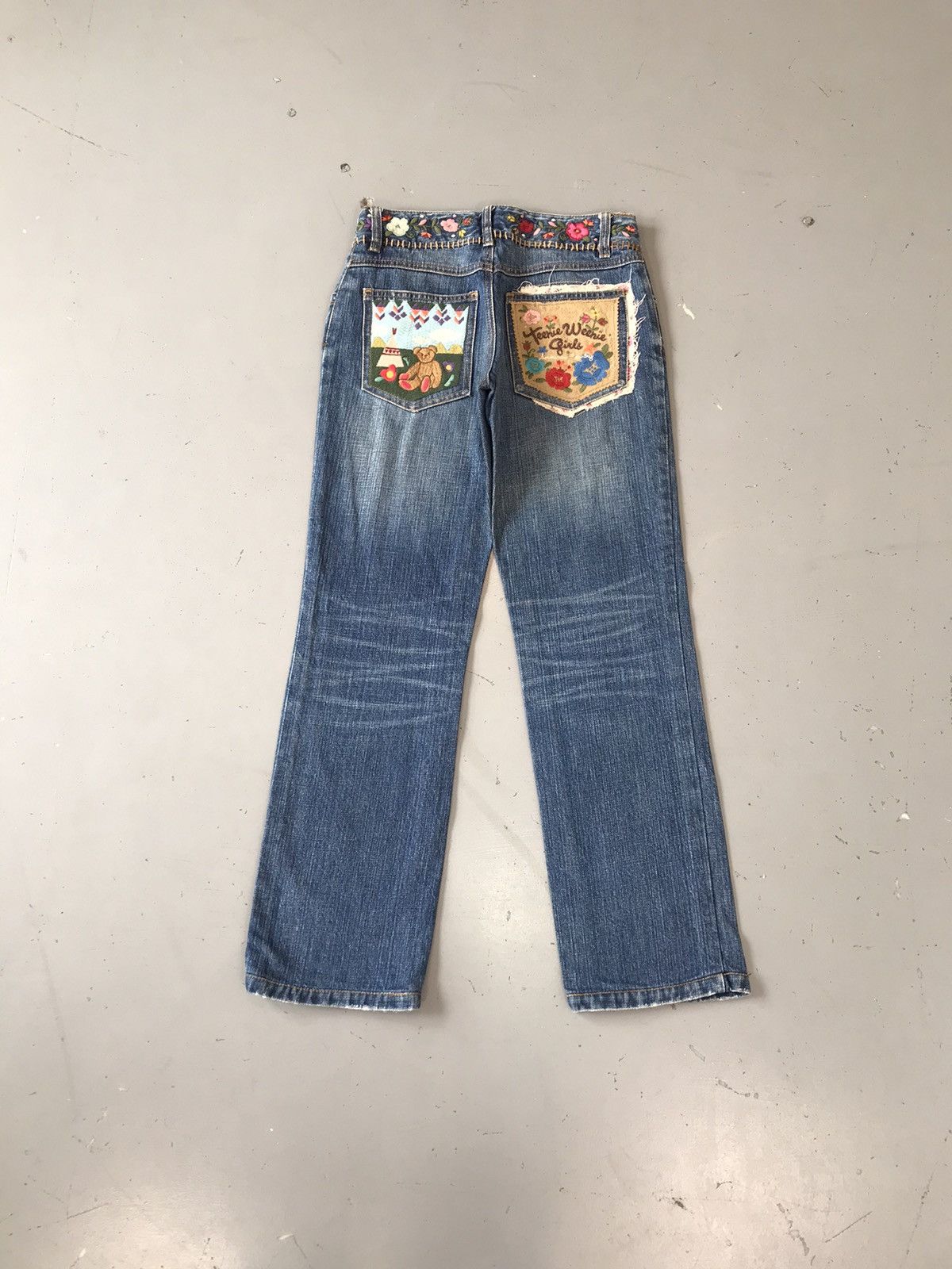 Vintage Y2K Style Flower 🌹 Embroidery Straight Fit denim Size 36" / US 14 / IT 50 - 1 Thumbnail