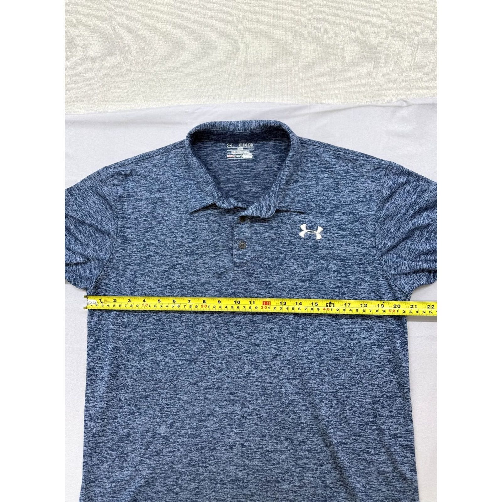 Under Armour Under Armour HeatGear Navy Heather Polo Shirt XXL Short Sleeve Loose - Men Size US XXL / EU 58 / 5 - 6 Thumbnail