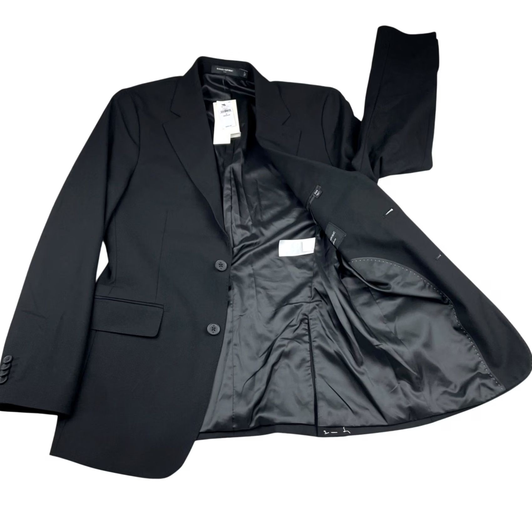 Banana Republic Banana Republic Blazer 2-Button Single-Breasted Black 36R Regular Tailored Fit Men’s Blazer Jacket Size 36R - 3 Thumbnail