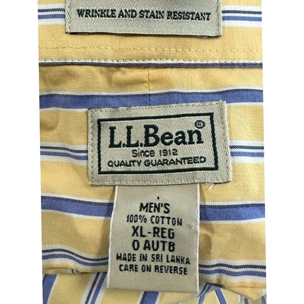Vintage L.L. Bean Button Up Shirt Mens XL Yellow Striped Wrinkle Stain Resistant Pocket Shirt Size US XL / EU 56 / 4 - 3 Thumbnail