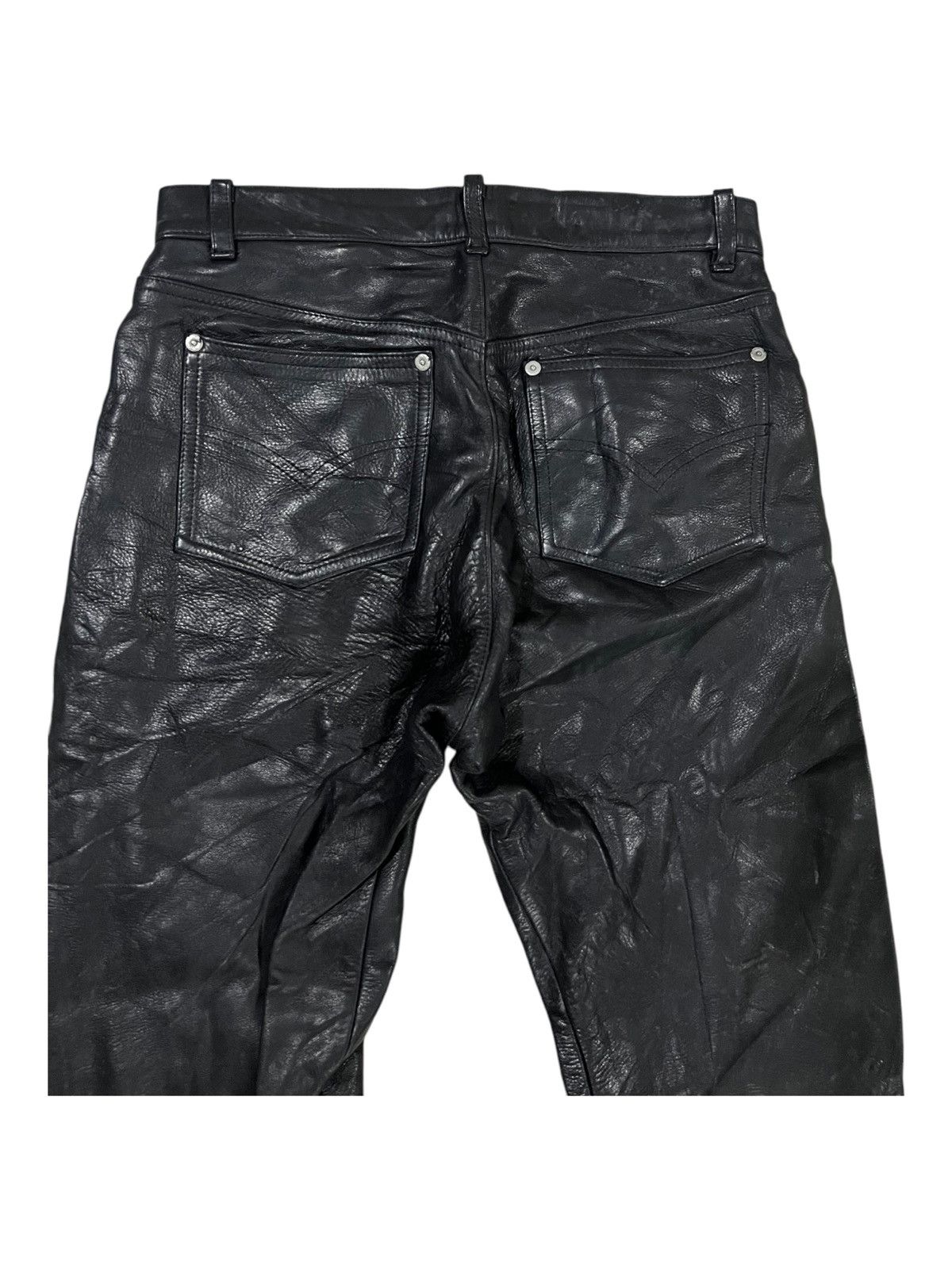 Genuine Leather 🇯🇵 Leather Craft FREEDOM Cowhide Shiny Leather Biker Pants Size US 29 - 6 Thumbnail