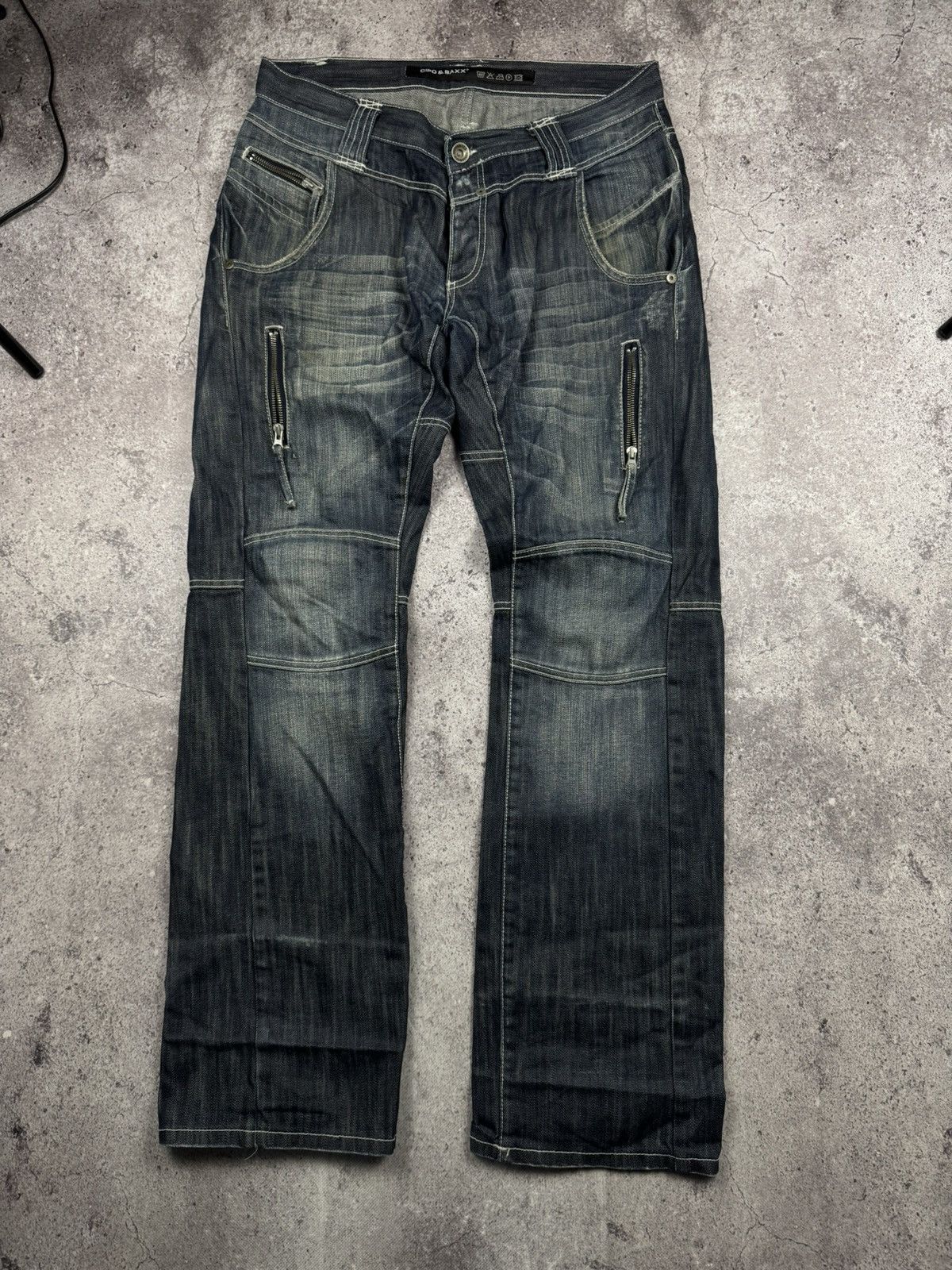 Japanese Brand Vintage Cipo&Baxx jeans drip y2k style designer flared faded Size US 34 / EU 50 - 1 Thumbnail