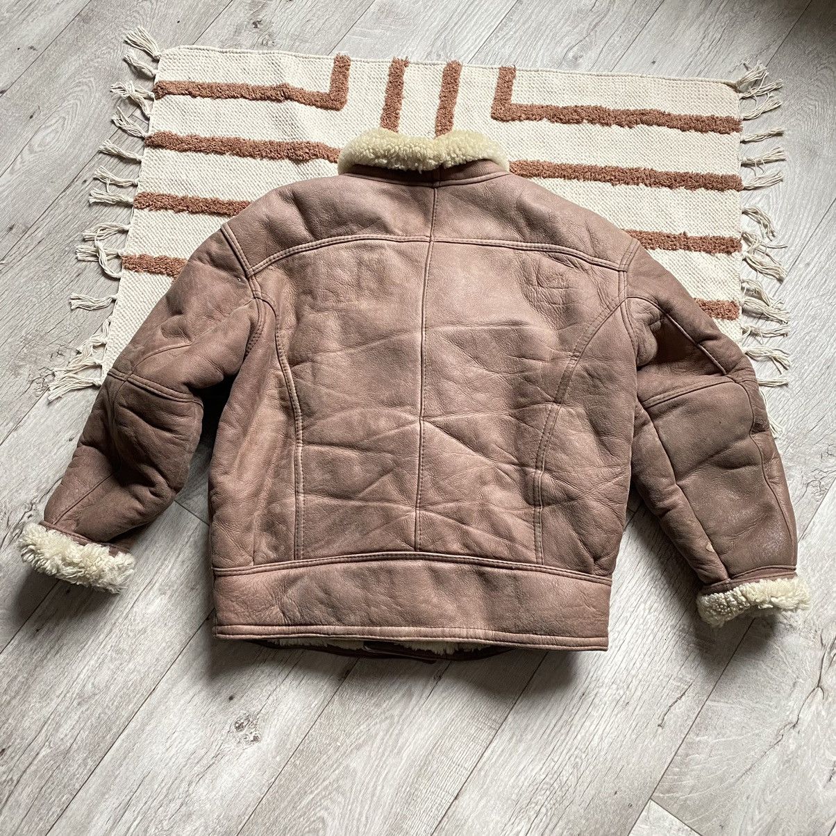 Leather RARE ISLAND REPUBLIC 90s HEAVY LEATHER SHERPA AVIATOR JACKET Size US L / EU 52-54 / 3 - 3 Thumbnail