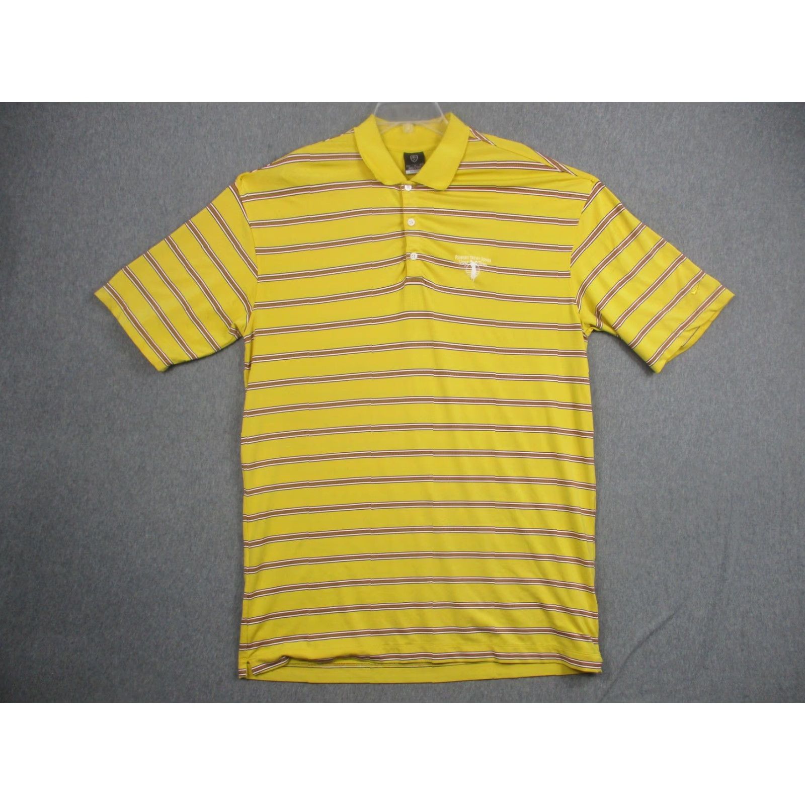 Nike Nike Dri-FIT UV Polo Shirt Mens XL Yellow Stripe Golf Size US XL / EU 56 / 4 - 3 Thumbnail