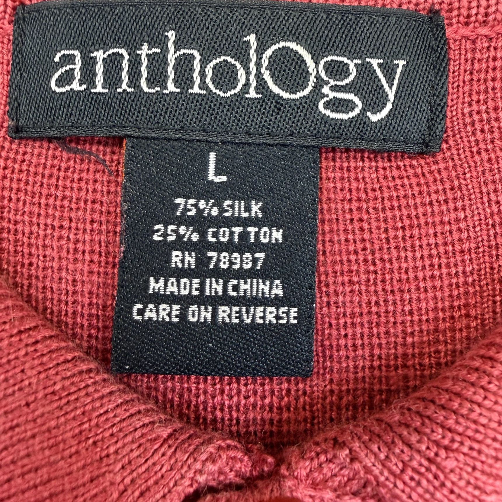 Vintage VINTAGE Anthology Sweater Mens Large Red Silk Cotton Collared Short Sleeve Knit Pullover Size US L / EU 52-54 / 3 - 4 Thumbnail