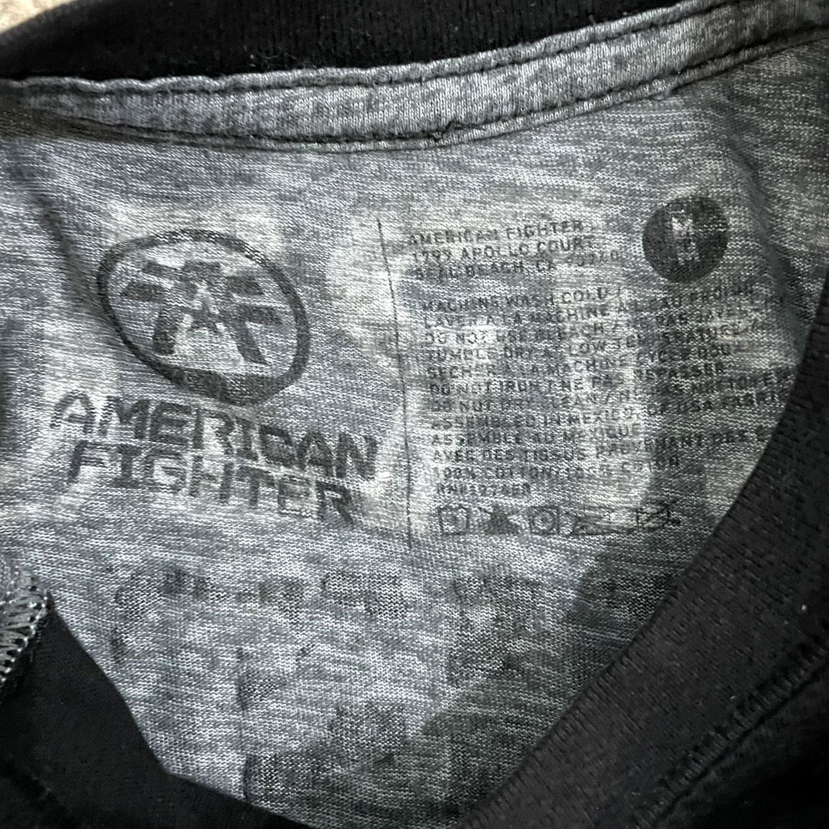 Vintage American Fighter T-Shirt Mens M Black Graphic Tee Size US M / EU 48-50 / 2 - 4 Thumbnail