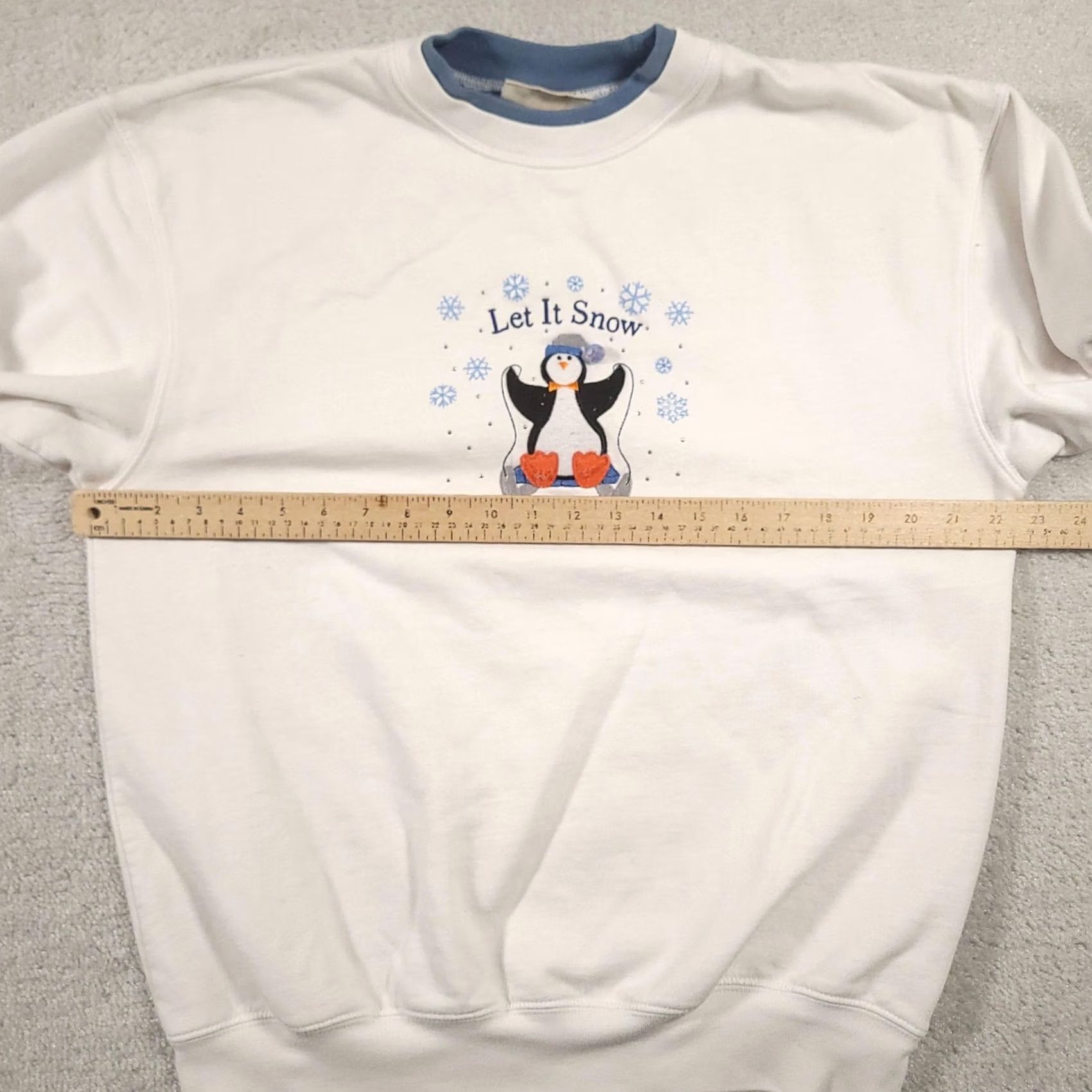 Vintage Let It Snow Penguin Sweatshirt Womens L White Crewneck MC Sportswear Winter Size L / US 10 / IT 46 - 4 Thumbnail