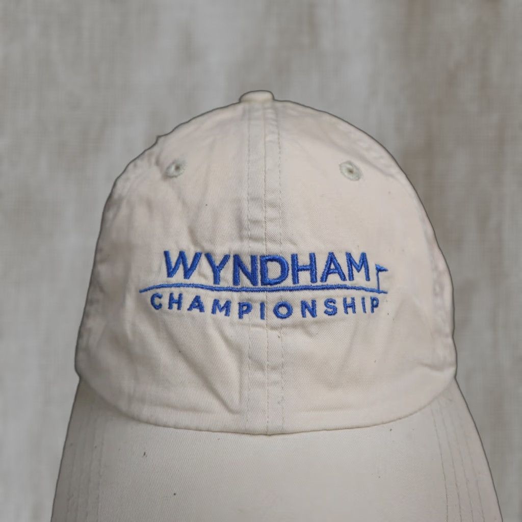 Good American Vintage Wyndham Championship Golf Hat Unisex Cotton Twill White Adjustable Cap Men Women Size ONE SIZE - 1 Thumbnail