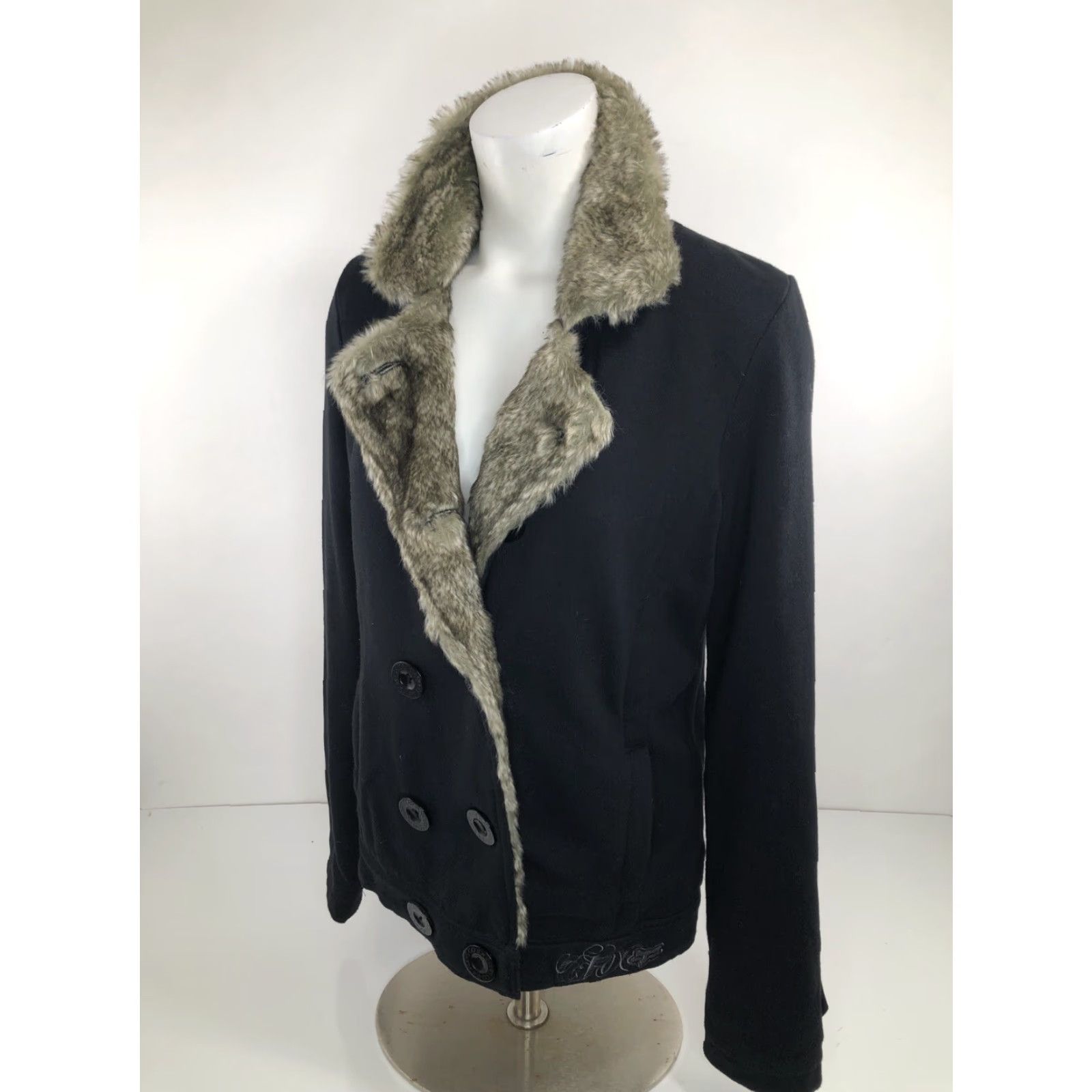 Fox Racing FOX RACING RIDERS CO. Womens Jacket M BLACK Faux Fur Collar Size M / US 6-8 / IT 42-44 - 3 Thumbnail