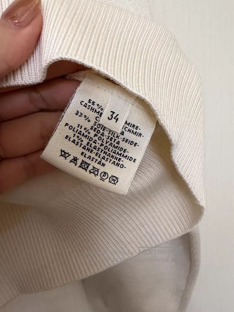 Hermes Hermes Milk White Cashmere Sweater with Carriage Jacquard Size XXS / US 00 / IT 34 - 5 Thumbnail