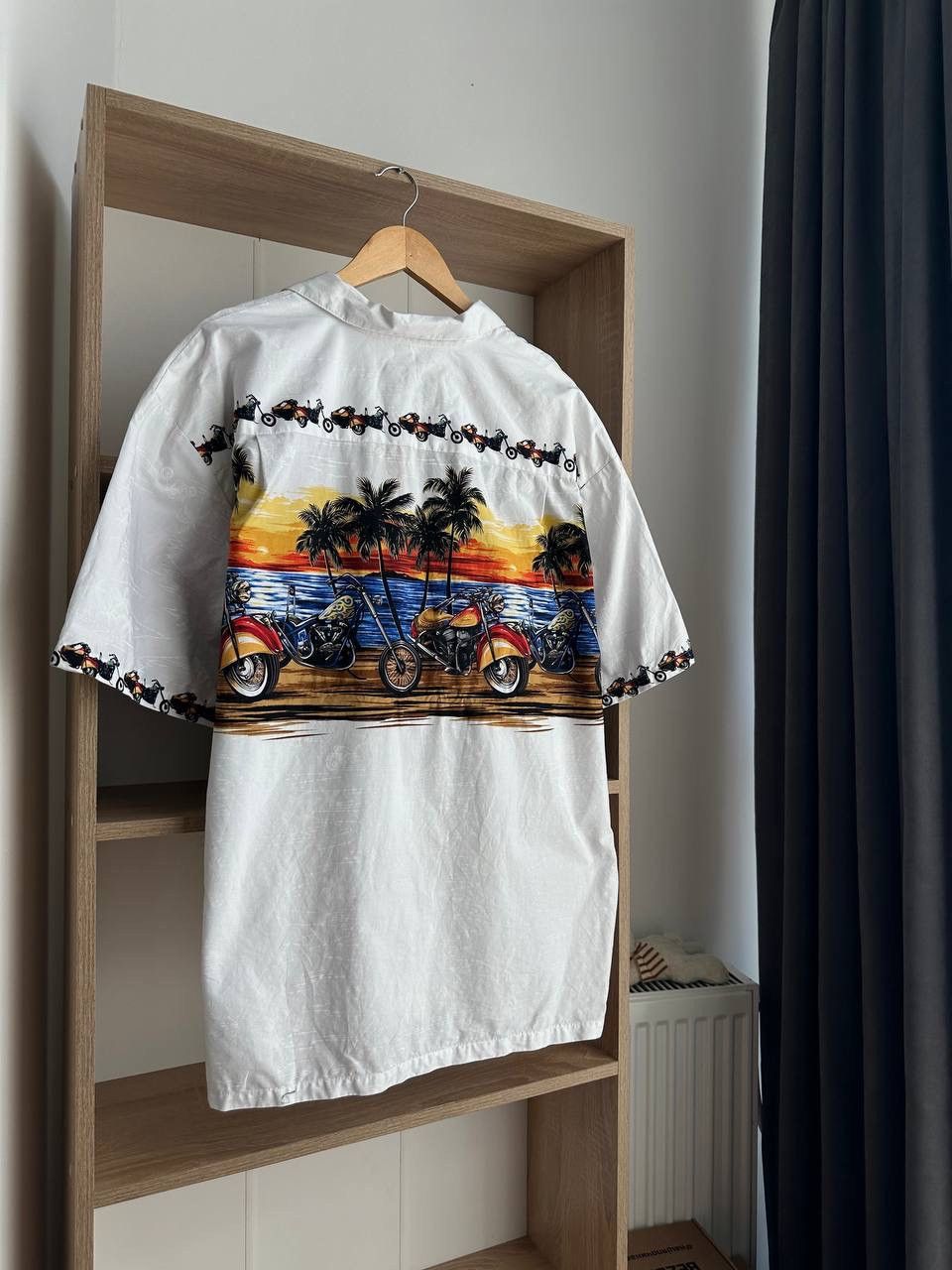 Japanese Brand × Vintage Vintage Ky’s Aloha Hawaiian Motorcycle White Shirt Size US XXL / EU 58 / 5 - 15 Thumbnail