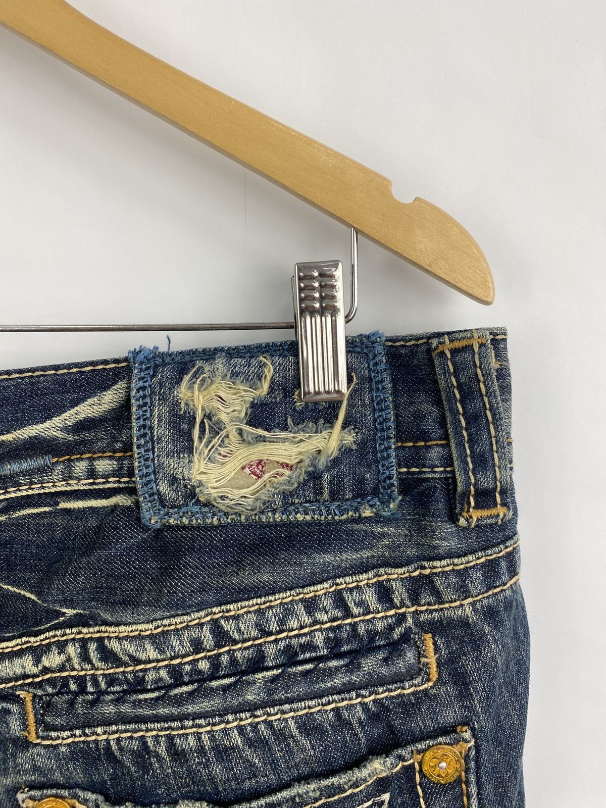 4GSELLER 🇯🇵 Y2K MEK Denim USA Trashed Faded Japan Style Jeans Rare Size US 34 / EU 50 - 8 Thumbnail