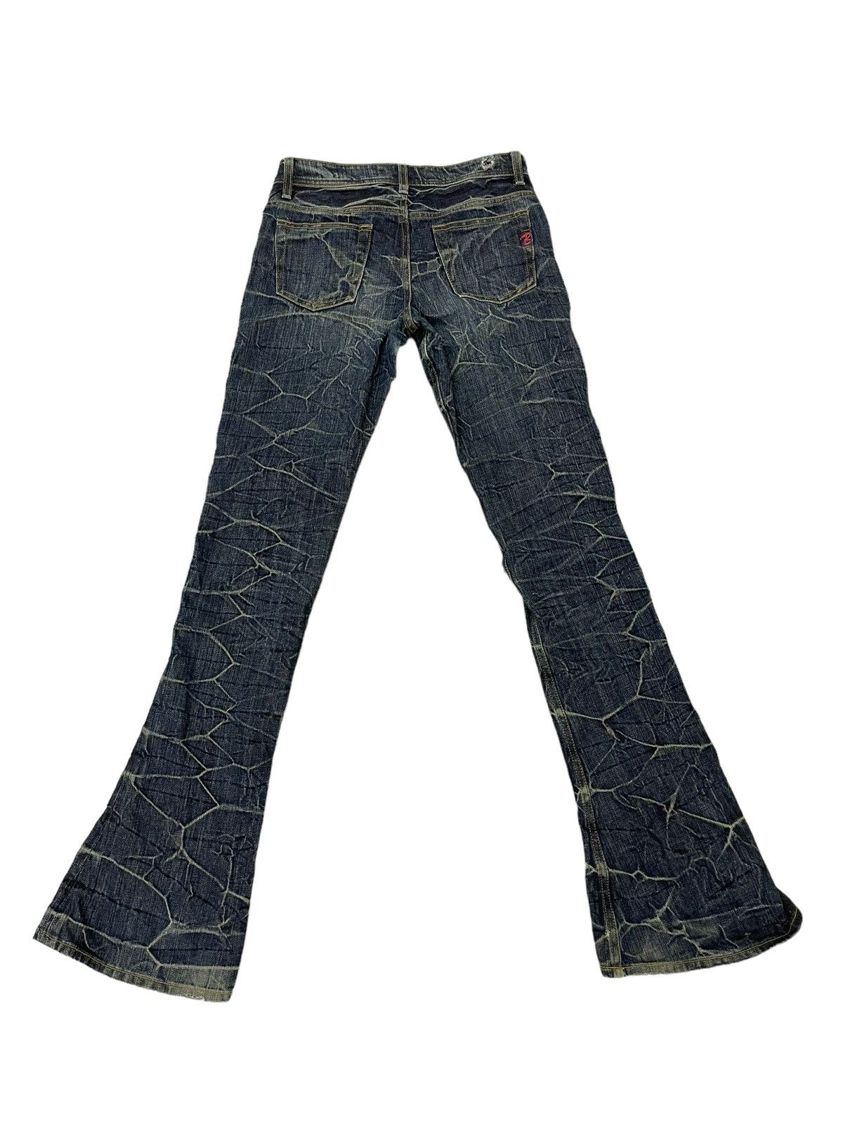 Japanese Brand Flare Jeans Brappers Honeycomb Distress Slim Low Rise 7🟦0 Size US 28 / EU 44 - 11 Thumbnail