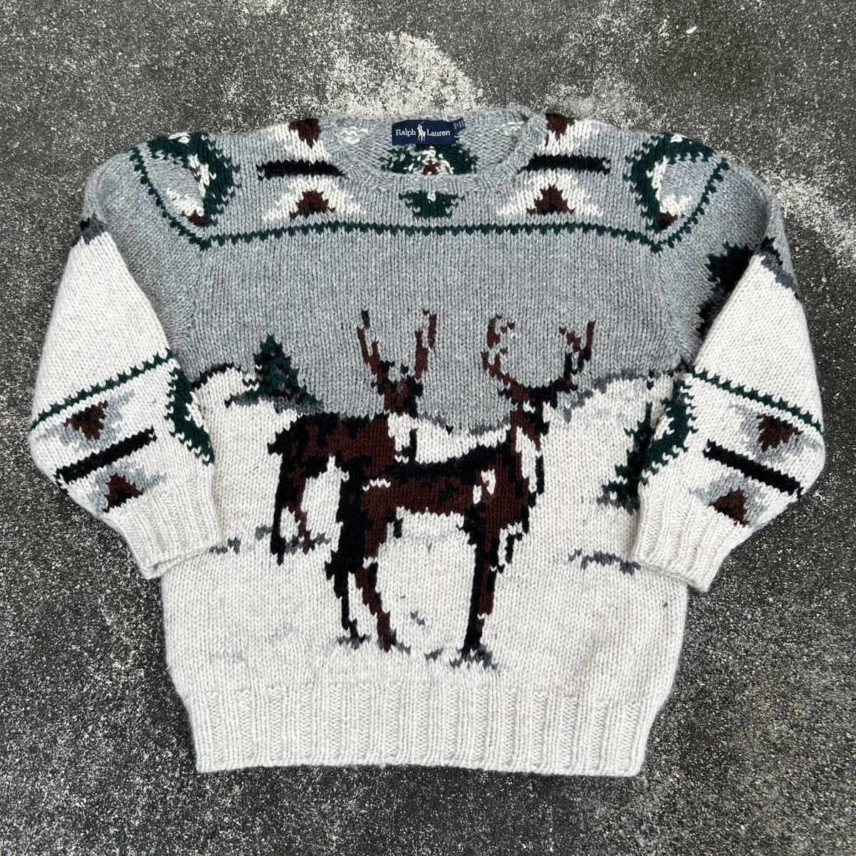 RRL Ralph Lauren Vintage90s Polo Ralph Lauren KnitSweater Deer in a Landscape Size US S / EU 44-46 / 1 - 2 Thumbnail