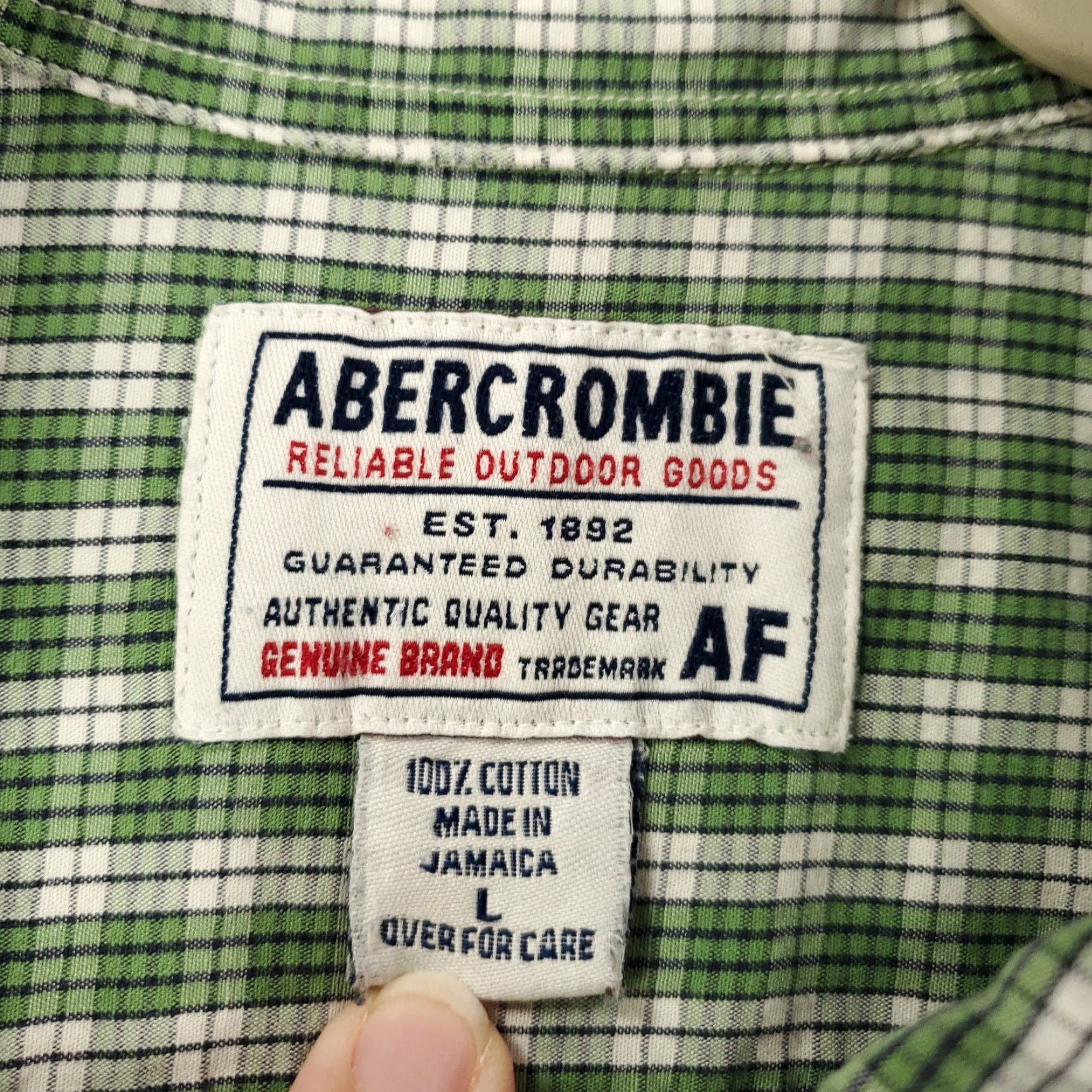 Abercrombie & Fitch VINTAGE Abercrombie & Fitch Button-Up Shirt Mens L Green Plaid (Y2K) Size US L / EU 52-54 / 3 - 6 Thumbnail
