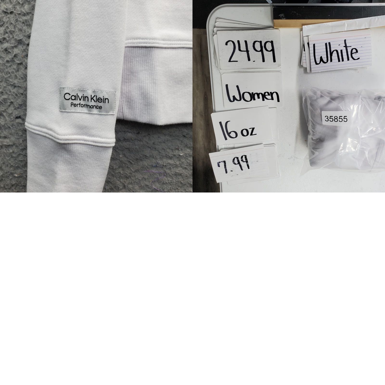 Calvin Klein Calvin Klein Performance Hoodie Womens XS White Cropped Spell Out Drawstring Hoodie Womens XS White USPS Size XS / US 0-2 / IT 36-38 - 8 Thumbnail