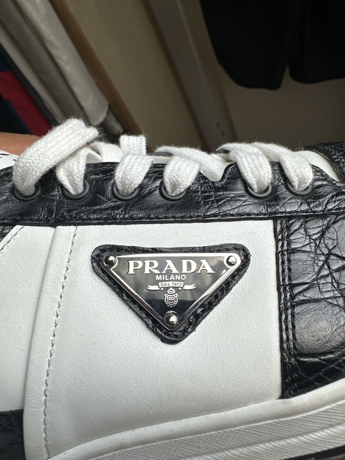Prada $2,000 Downtown croc embossed sneaker Size US 9 / EU 42 - 10 Thumbnail