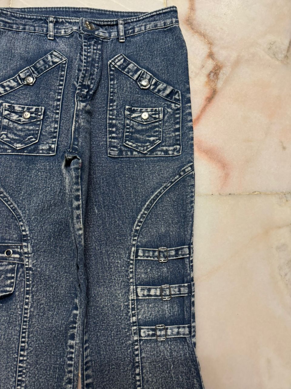 Tornado Mart 💥Bell Bottom💥Vintage Japanede Flared Washed Punk Jeans Size US 27 - 5 Thumbnail