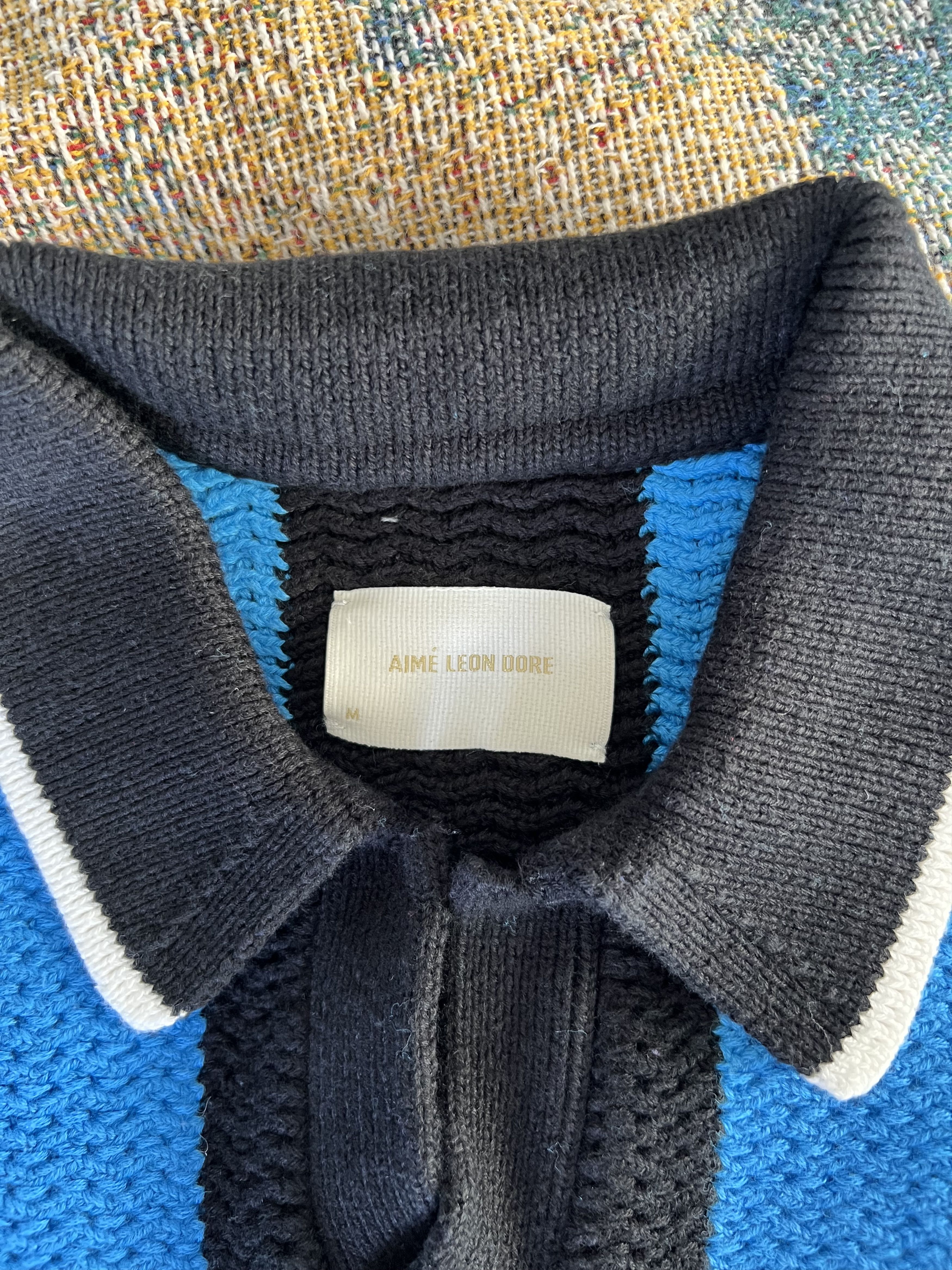 Aime Leon Dore Aime Leon Dore Long Sleeve Knit Soccer Jersey in Black Blue Size US M / EU 48-50 / 2 - 6 Thumbnail