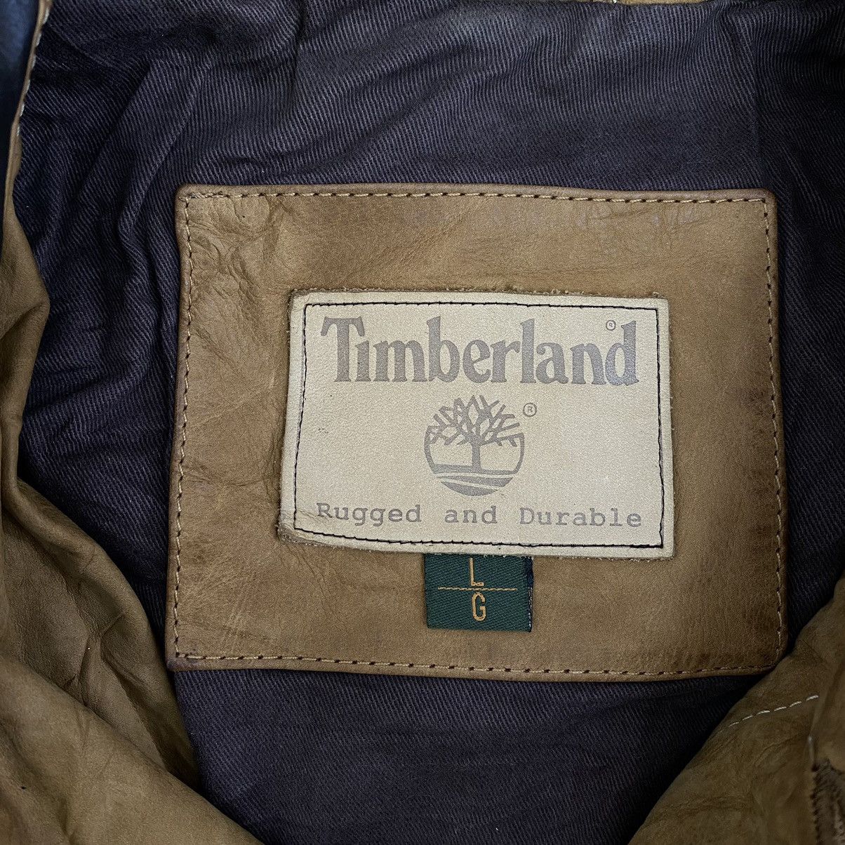 Timberland Vintage TIMBERLAND Heavy Brown Chore Leather Jacket Size US L / EU 52-54 / 3 - 4 Thumbnail