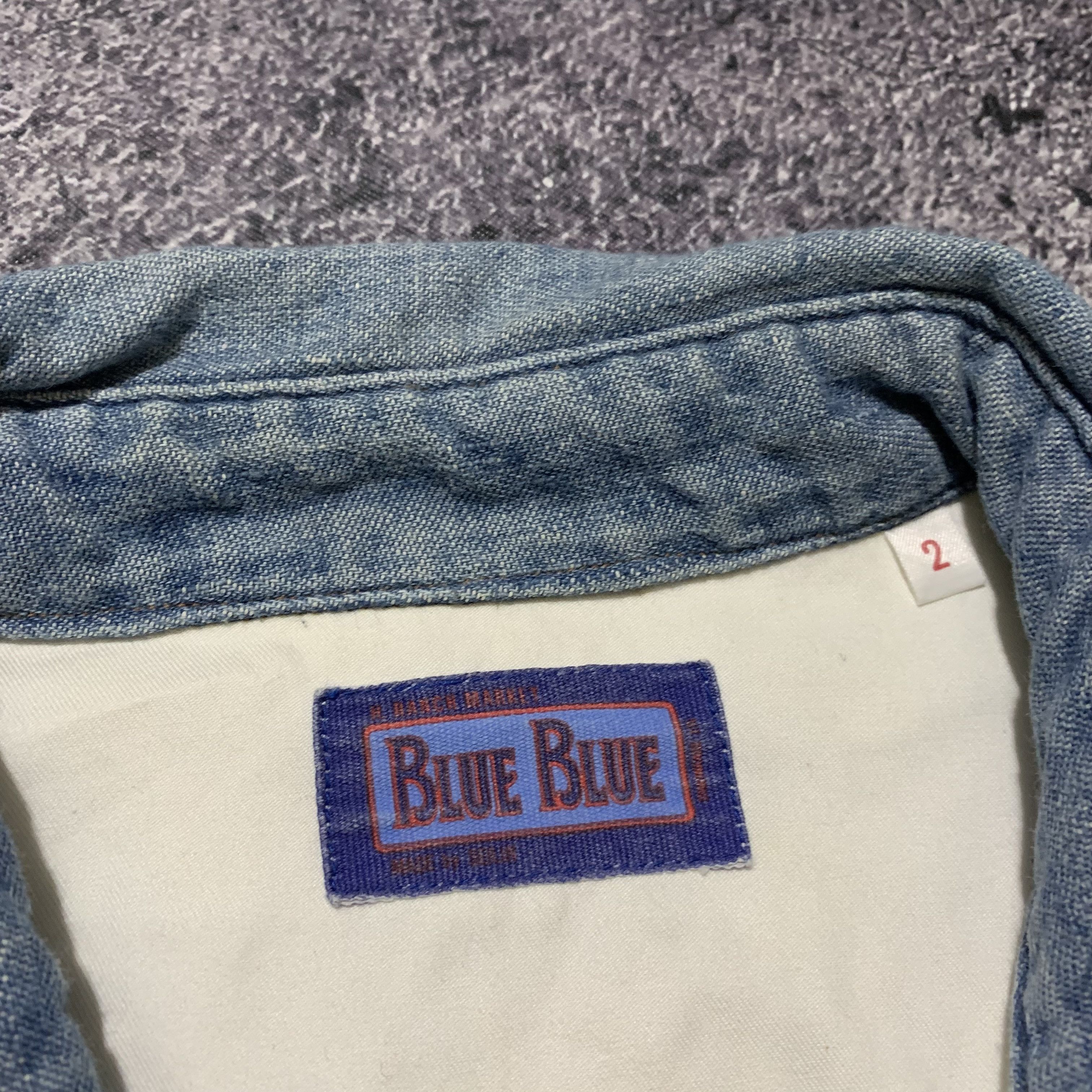 Blue Blue Japan 2000s Blue Blue Japanese Hybrid Work Pocket Pearl Shirt Size US S / EU 44-46 / 1 - 8 Thumbnail