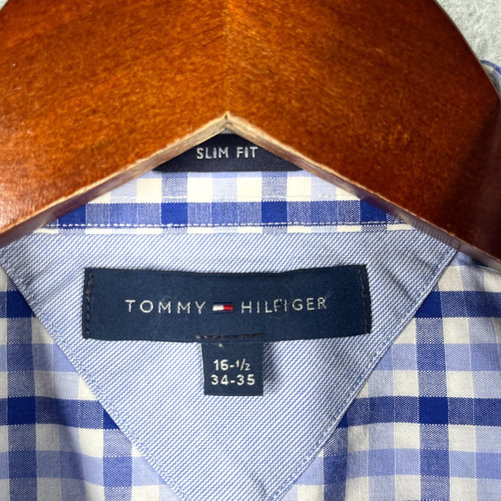 Tommy Hilfiger Tommy Hilfiger Dress Shirt 16.5 Blue Check Long Sleeve Button-Down Collar Mens Regular Sized Shirt Size US XL / EU 56 / 4 - 6 Thumbnail