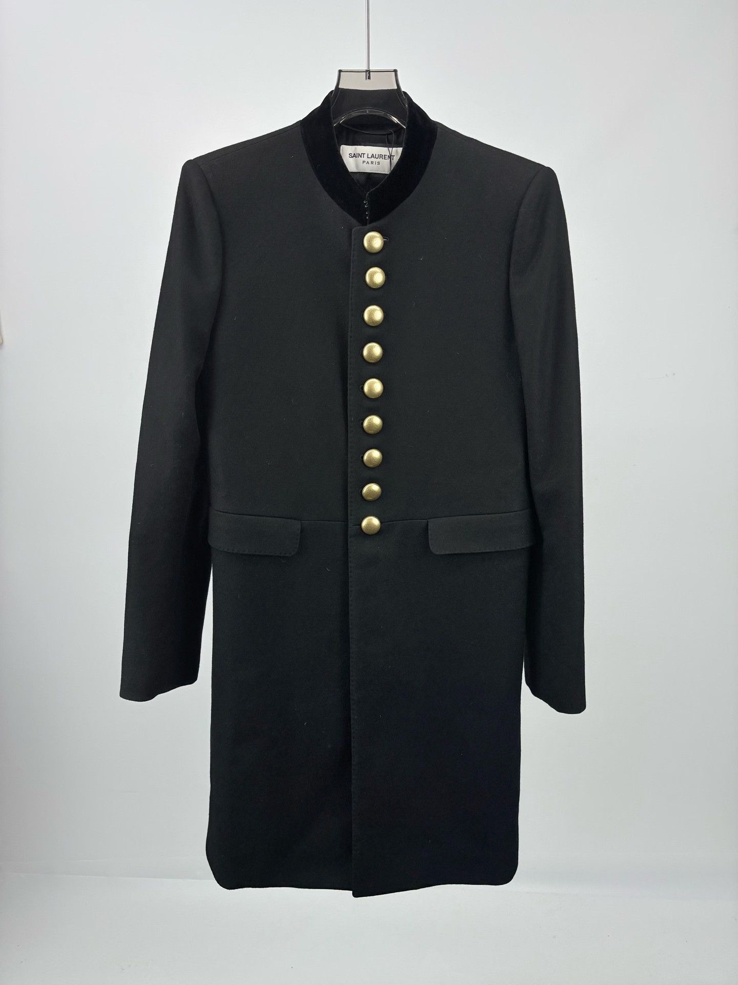 Saint Laurent Paris Saint Laurent Wool Coat with Gold Buttons Size US S / EU 44-46 / 1 - 1 Thumbnail