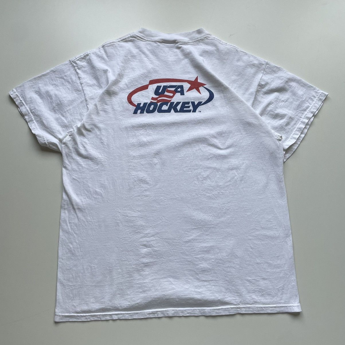 NHL Vintage 90s 2000s USA Hockey Graphic T Shirt XL Rare Size US XL / EU 56 / 4 - 1 Thumbnail