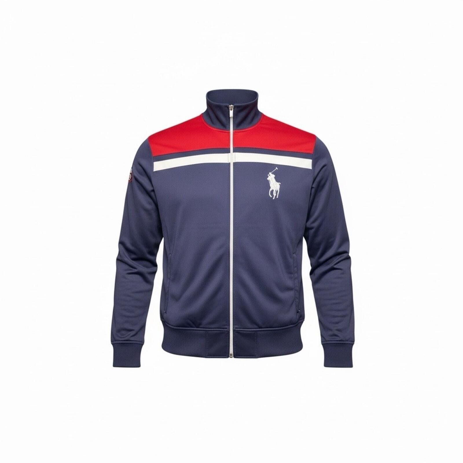 Polo Ralph Lauren Polo Ralph Lauren Men’s XXL Track Jacket Full Zip Navy Red Size US XXL / EU 58 / 5 - 4 Thumbnail
