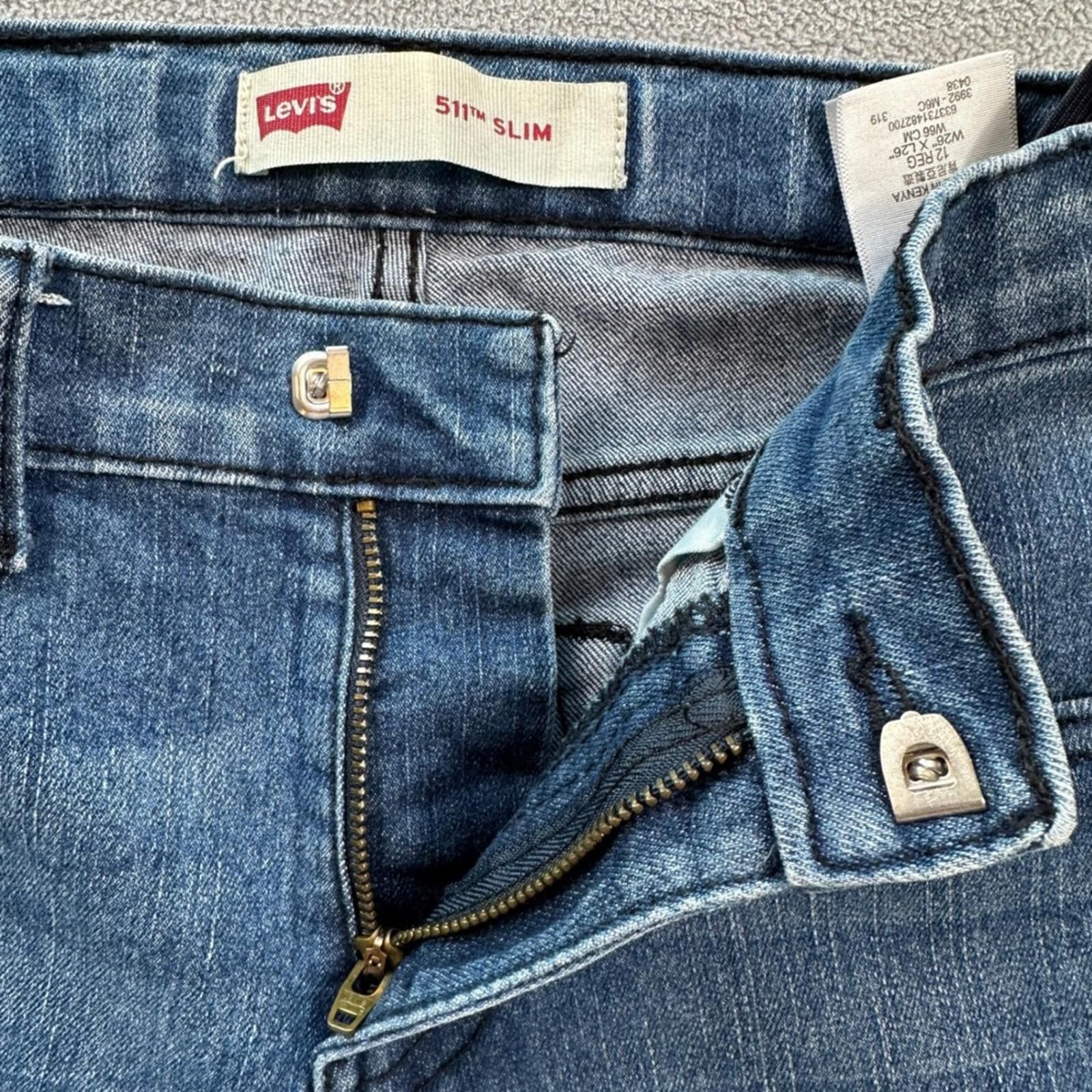 Levi's Levis 511 Jeans Womens 12 Reg 26x26 Blue Slim Fit Mid Rise Size 26" / US 2 / IT 38 - 6 Thumbnail