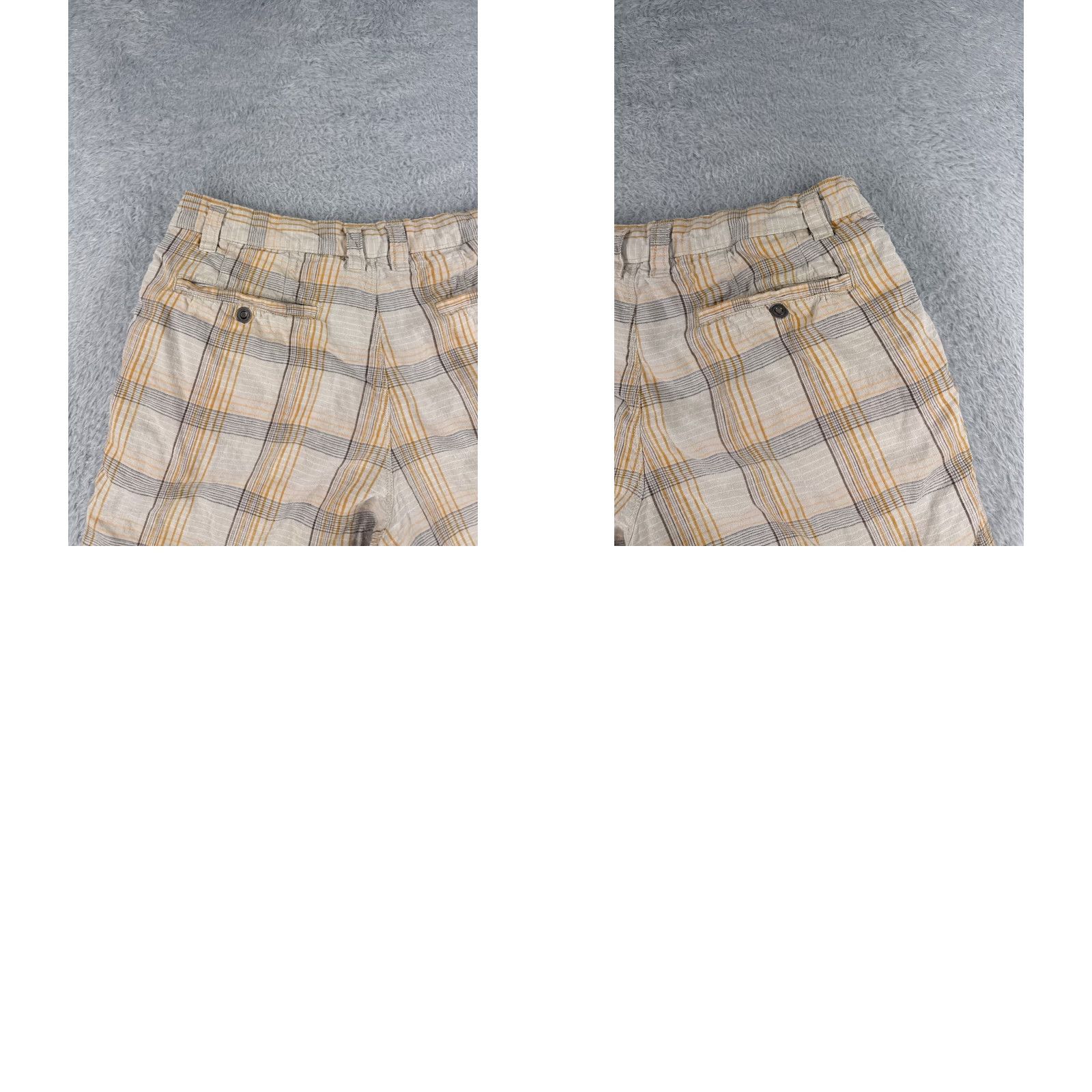 Tommy Bahama Tommy Bahama Shorts Men 33 Beige Plaid Linen Silk Blend Chino Flat Front Golf Size US 33 - 10 Thumbnail