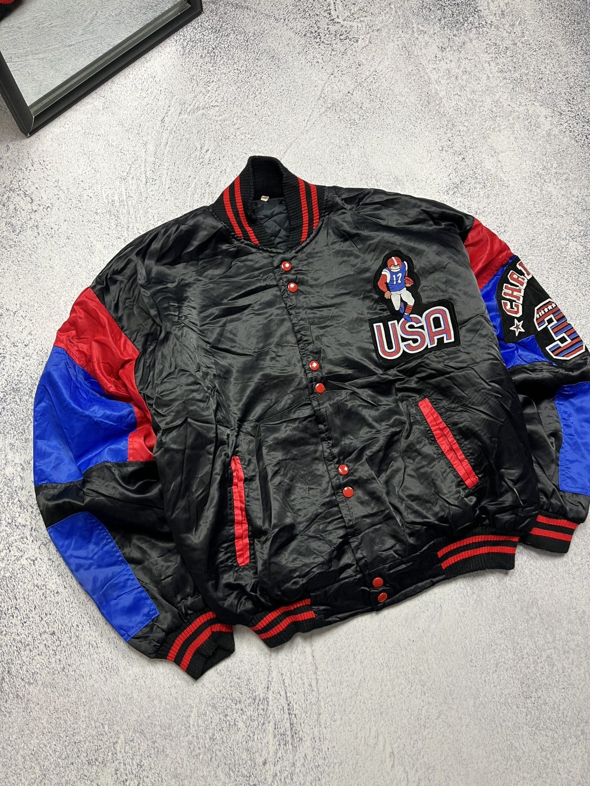 Vintage Vintage Retro Varsity Bomber Jacket USA Los Angeles Cup Rare Size US XL / EU 56 / 4 - 3 Thumbnail