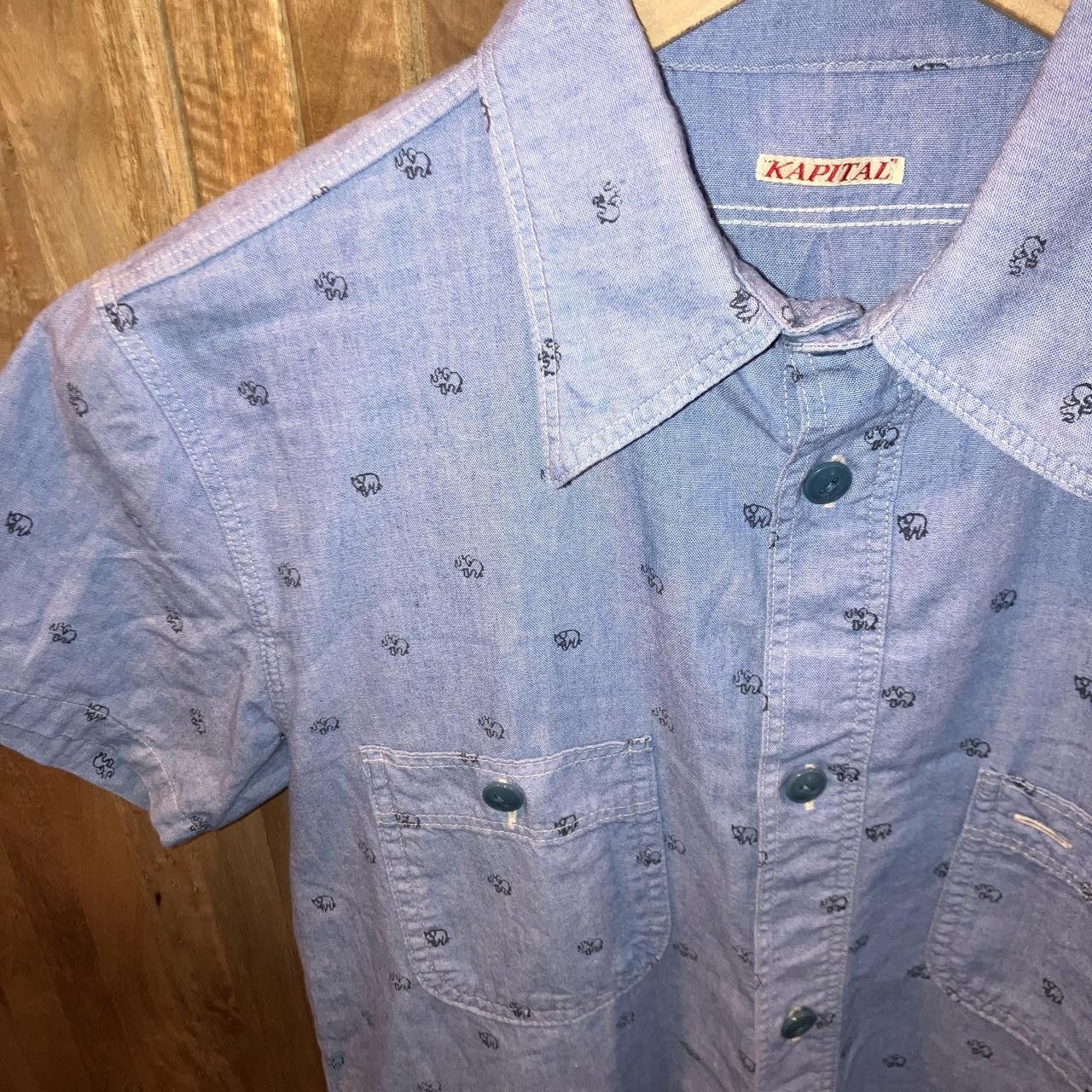 Kapital Kapital Short Sleeve Denim Button Elephants Shirt Size US S / EU 44-46 / 1 - 2 Thumbnail