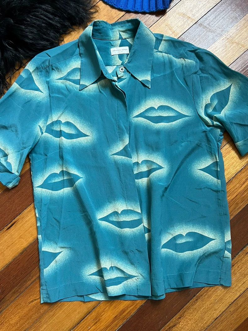 Dries Van Noten Dries Van Noten Silk Lip Print Shirt Size US M / EU 48-50 / 2 - 1 Thumbnail