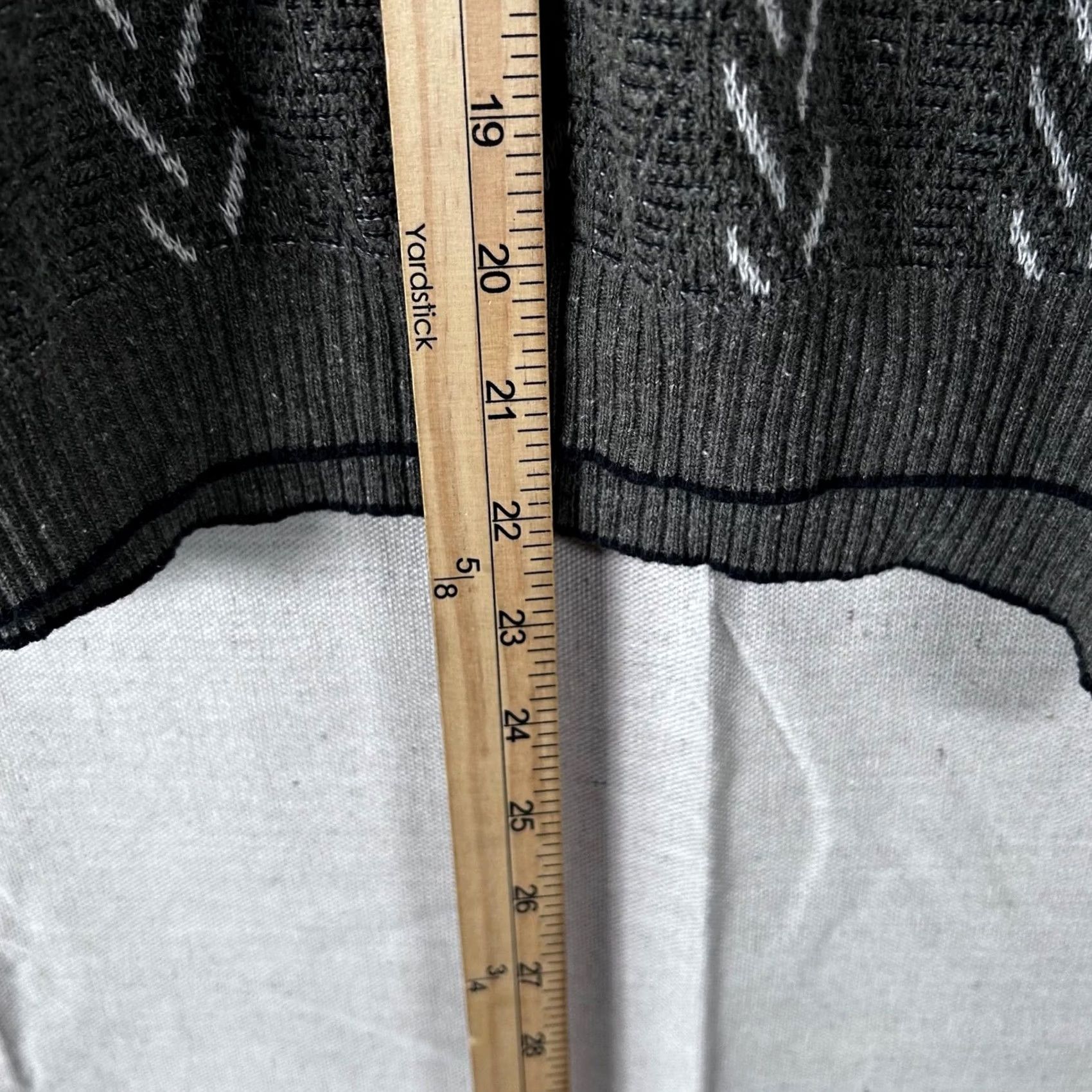 Vintage Conte di Milano Gray White Pattern Textured Knit Polo Sweater M Italy Mens Size US M / EU 48-50 / 2 - 4 Thumbnail
