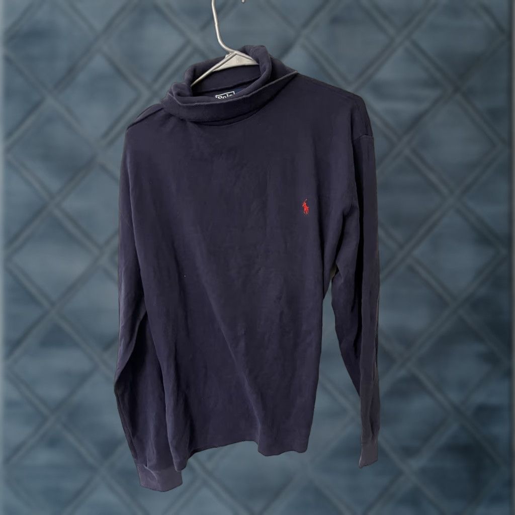 Polo Ralph Lauren Polo Ralph Lauren Shirt Men Vintage Navy Blue Long Sleeve Turtleneck Size L Pullover Size US L / EU 52-54 / 3 - 1 Thumbnail