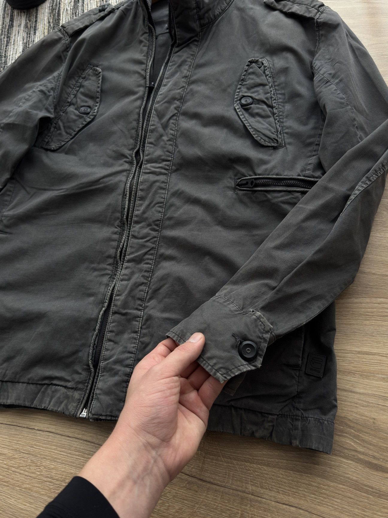 G-Star Vintage G Star Raw Military Gray Army Pocket Zip Jacket L Size US L / EU 52-54 / 3 - 10 Thumbnail