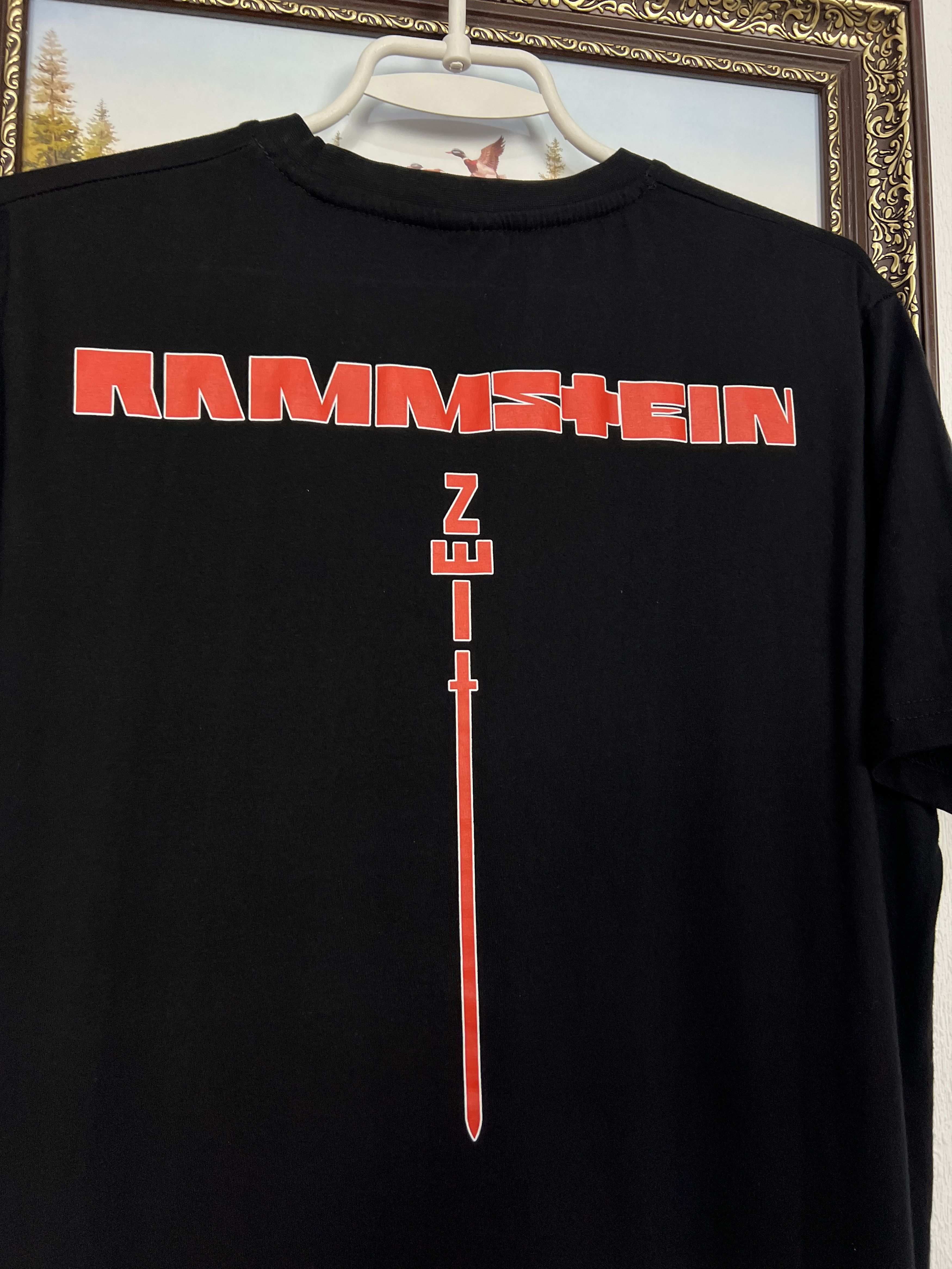 Vintage Rammstein Zeit Band Shirt Over Print Tee Rare Trikot Hype Size US L / EU 52-54 / 3 - 8 Thumbnail