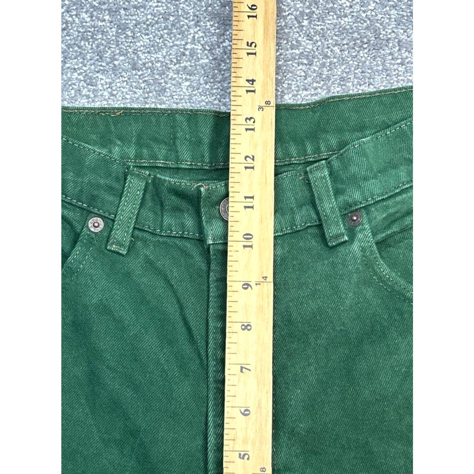 VINTAGE Levis Jeans 32x32 Mens Green Cotton Denim 5-Pocket Button Zipper Regular Straight 32 Inseam USA Made