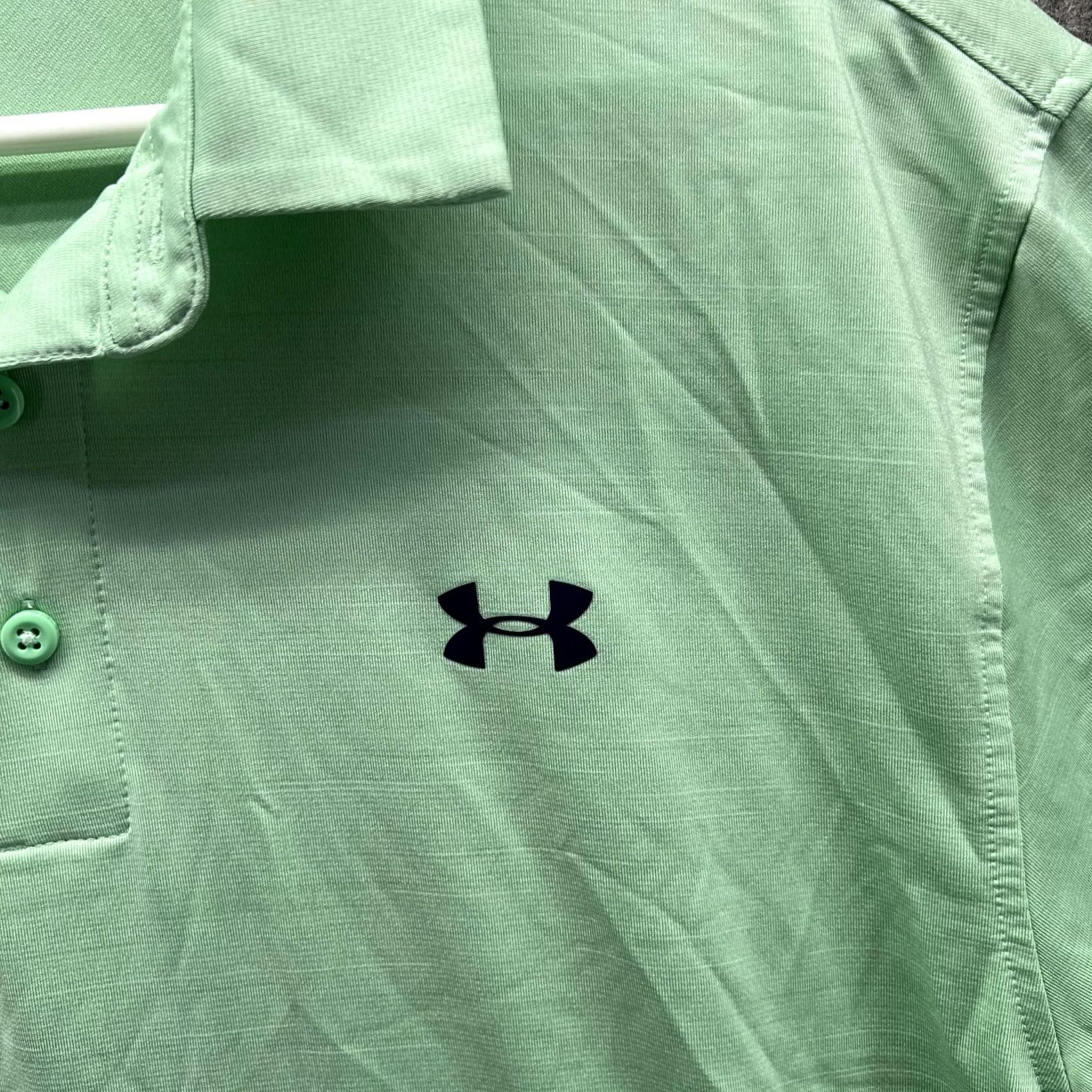 Under Armour Under Armour Polo Shirt Men Large Mint Green Loose Fit HeatGear Casual Golf Shirt Size US L / EU 52-54 / 3 - 4 Thumbnail
