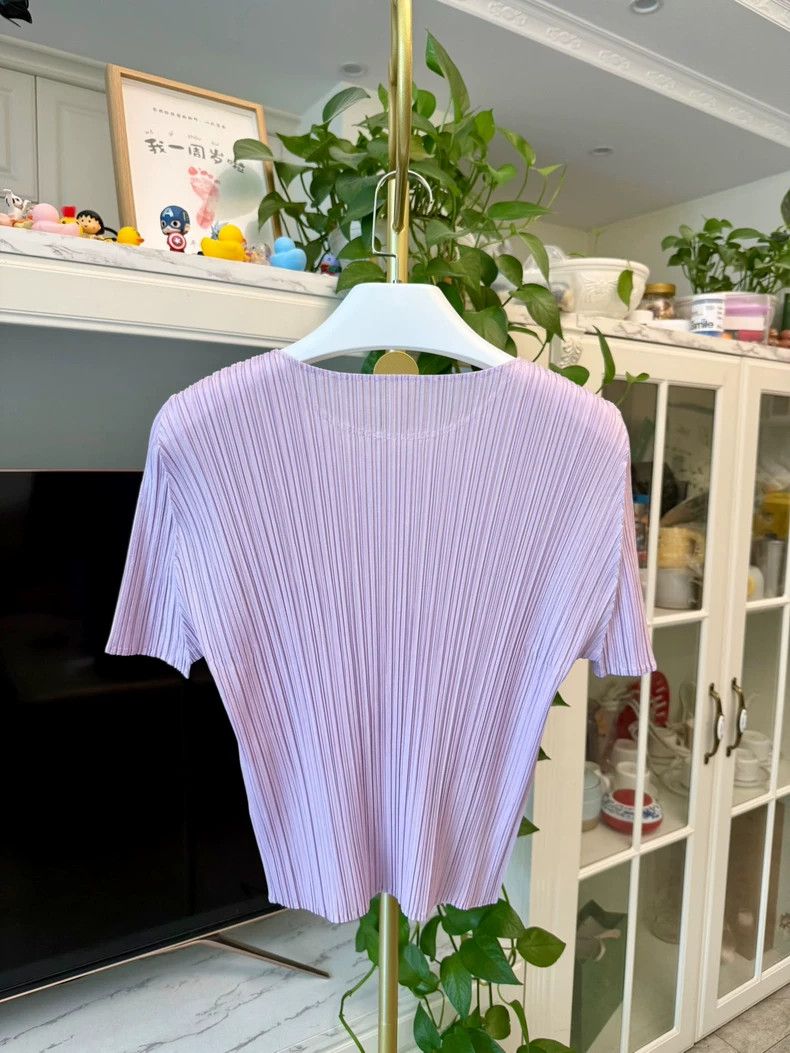 Issey Miyake Issey Miyake size:3 Pinkish-purple pleated short-sleeved s Size XS / US 0-2 / IT 36-38 - 6 Thumbnail