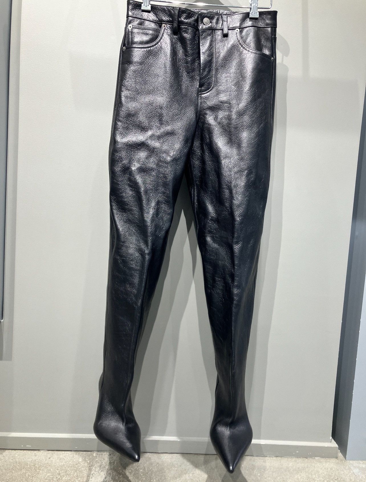 Balenciaga 🔥$9.5K VALUE🔥Balenciaga Full Leather Pants Boots Size US 7 / IT 37 - 1 Thumbnail