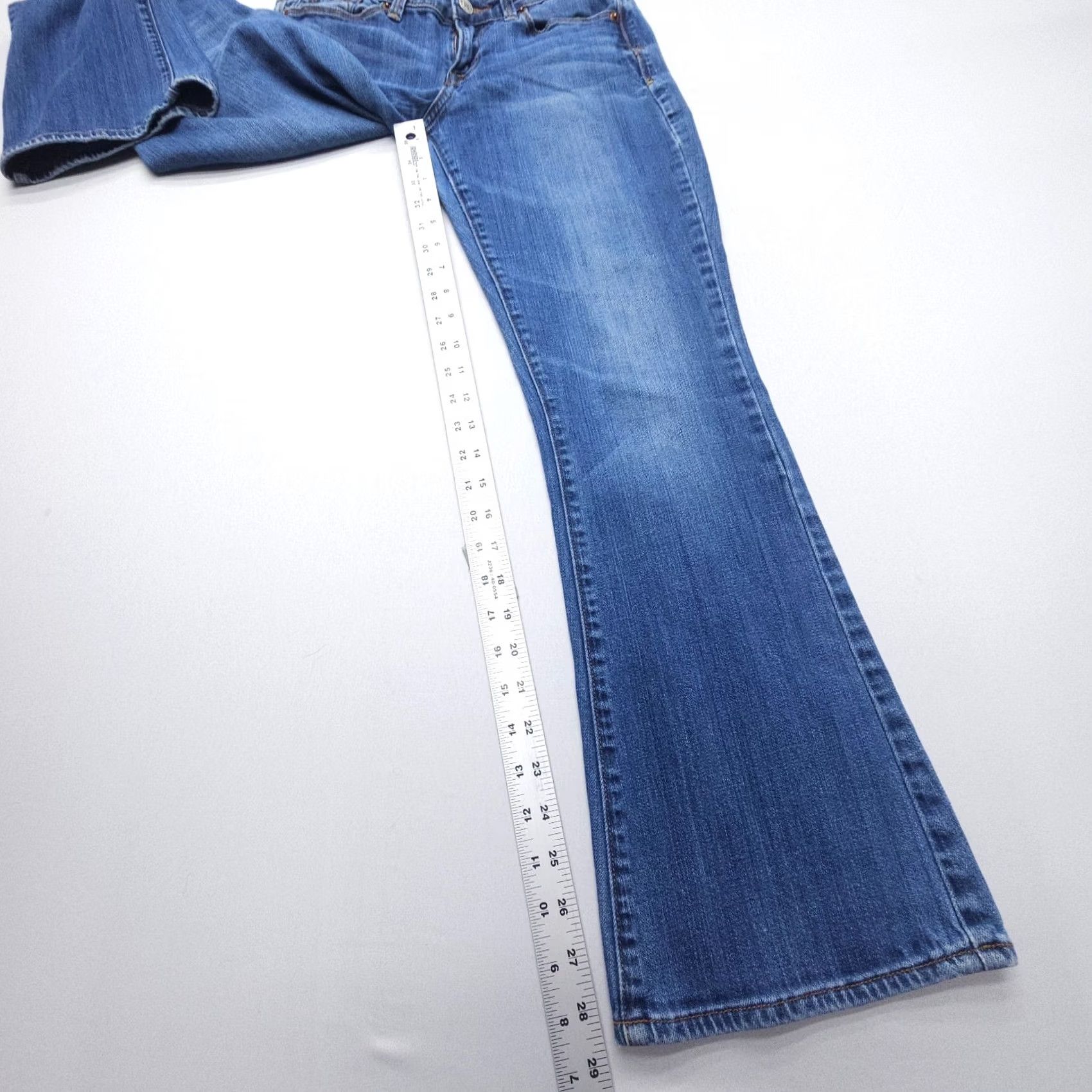 Lucky Brand Lucky Brand Sofia Low Rise Boot Ankle Jeans Womens 2 / 27 Blue Stretch Denim Jeans Vintage No Zip 5-Pocket Western American Womens Size 26" / US 2 / IT 38 - 6 Thumbnail