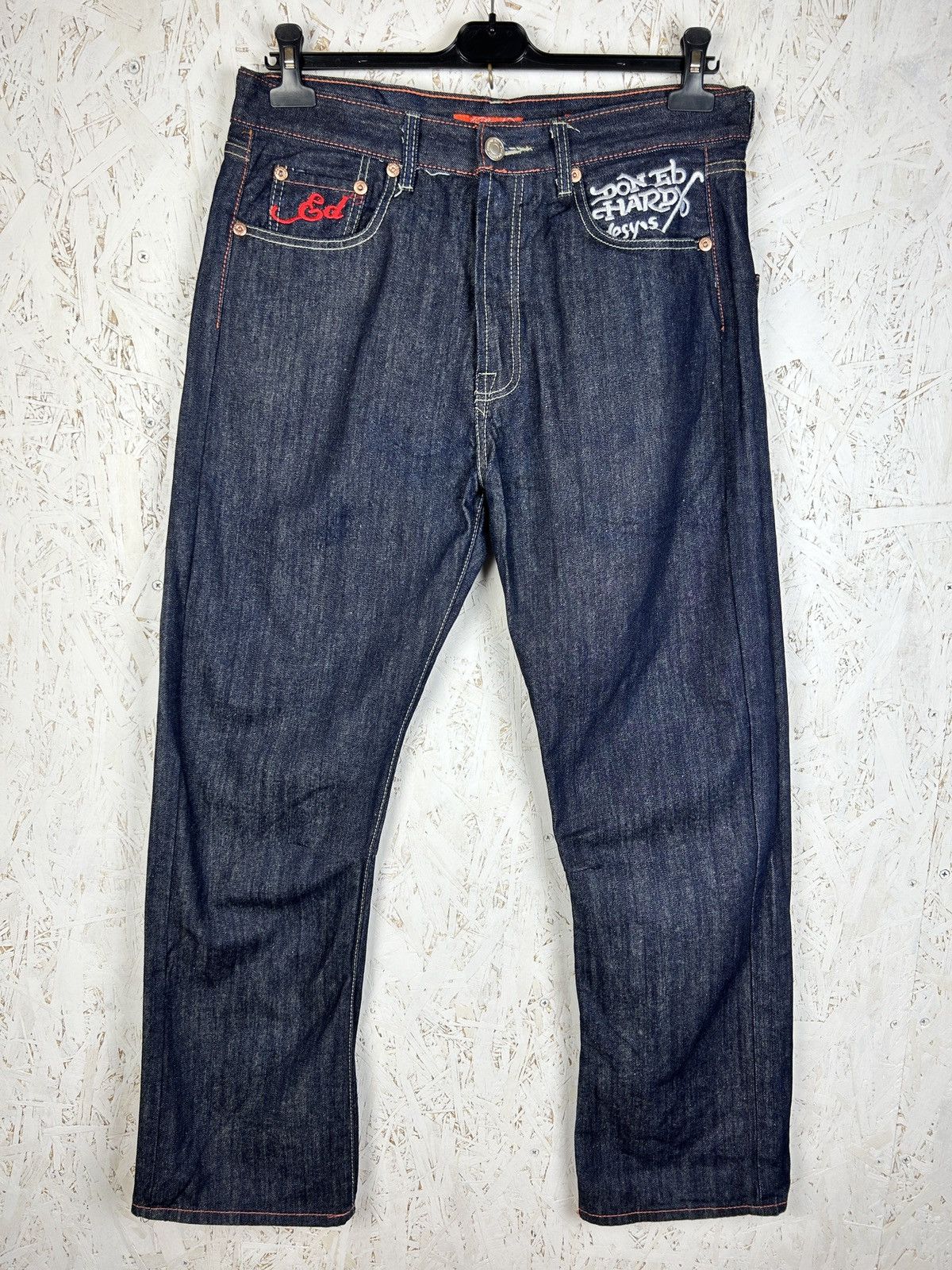 Ed Hardy Vintage 2008 Ed Hardy Audigier Love Dies Denim Jeans 36x32 Size US 36 / EU 52 - 5 Thumbnail