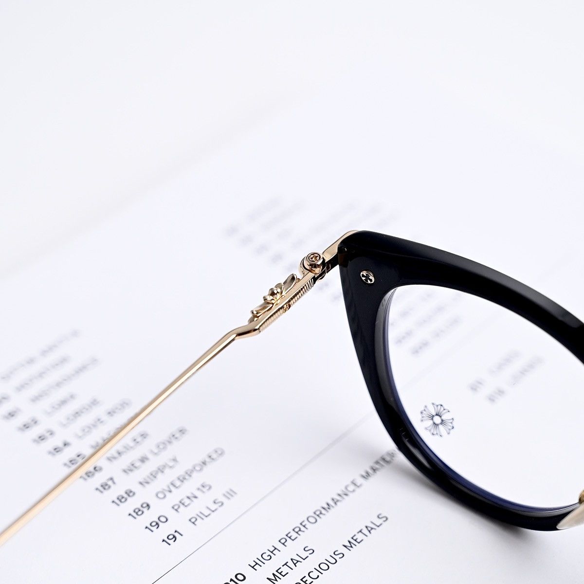 Chrome Hearts CHROME HEARTS NEW LOVER BLACK GOLD PLATED GLASSES Size ONE SIZE - 11 Thumbnail