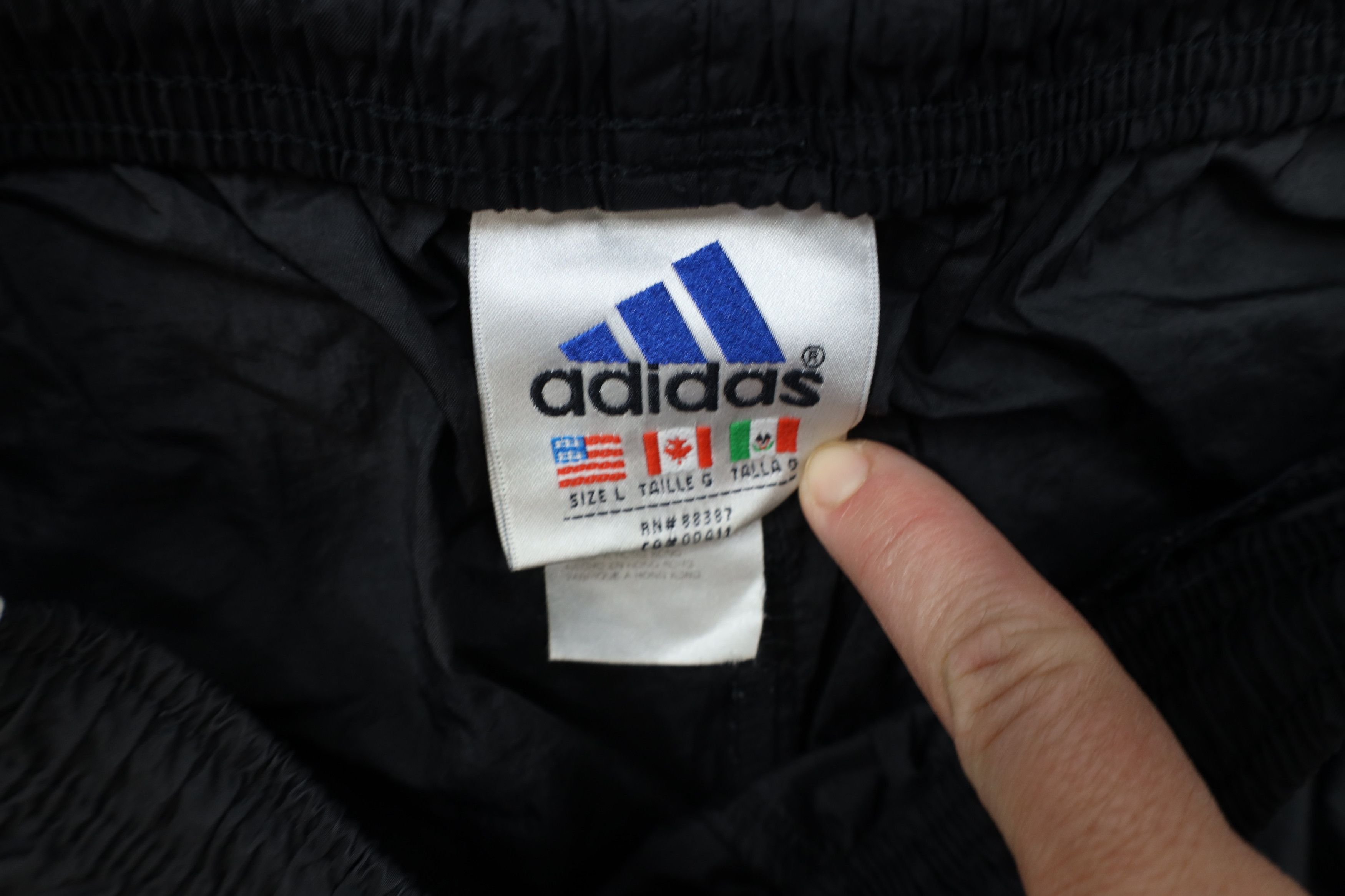 Adidas × Vintage Vintage 90s Adidas Striped Windbreaker Joggers Pants Black Size US 36 / EU 52 - 9 Thumbnail
